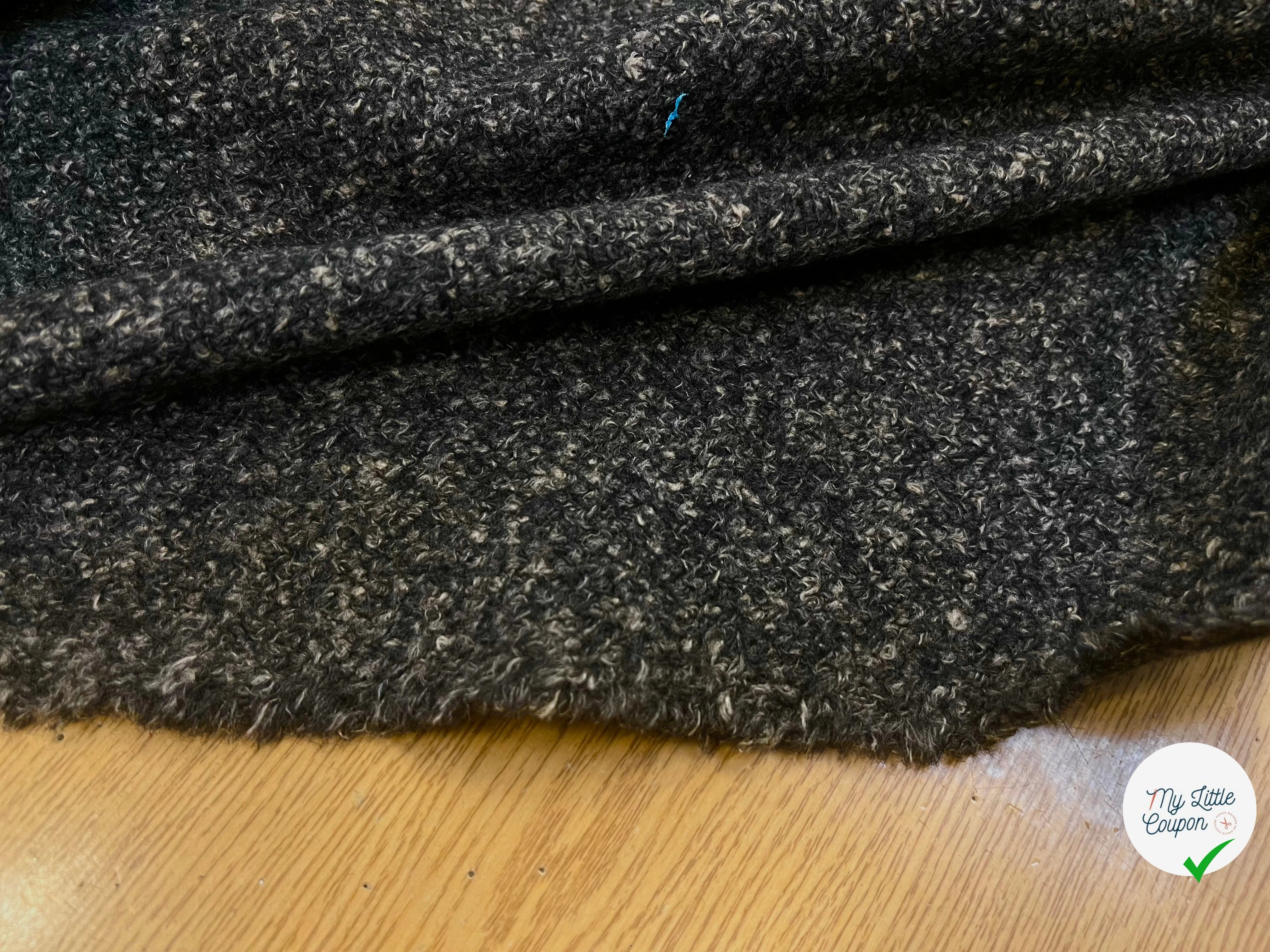 LAINE BOUCLETTE GRIS CHINÉE STRETCH 160CM - My Little Coupon