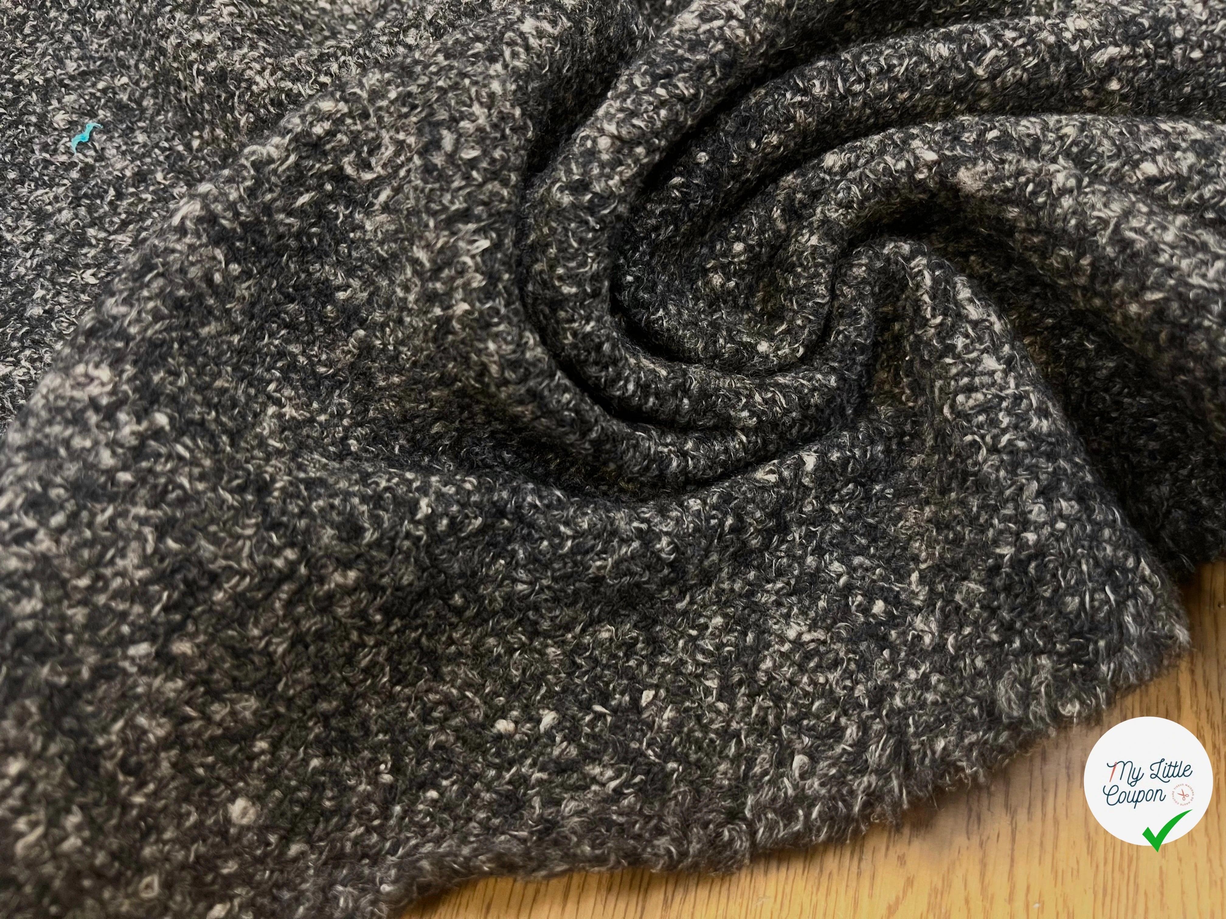 LAINE BOUCLETTE GRIS CHINÉE STRETCH 160CM - My Little Coupon