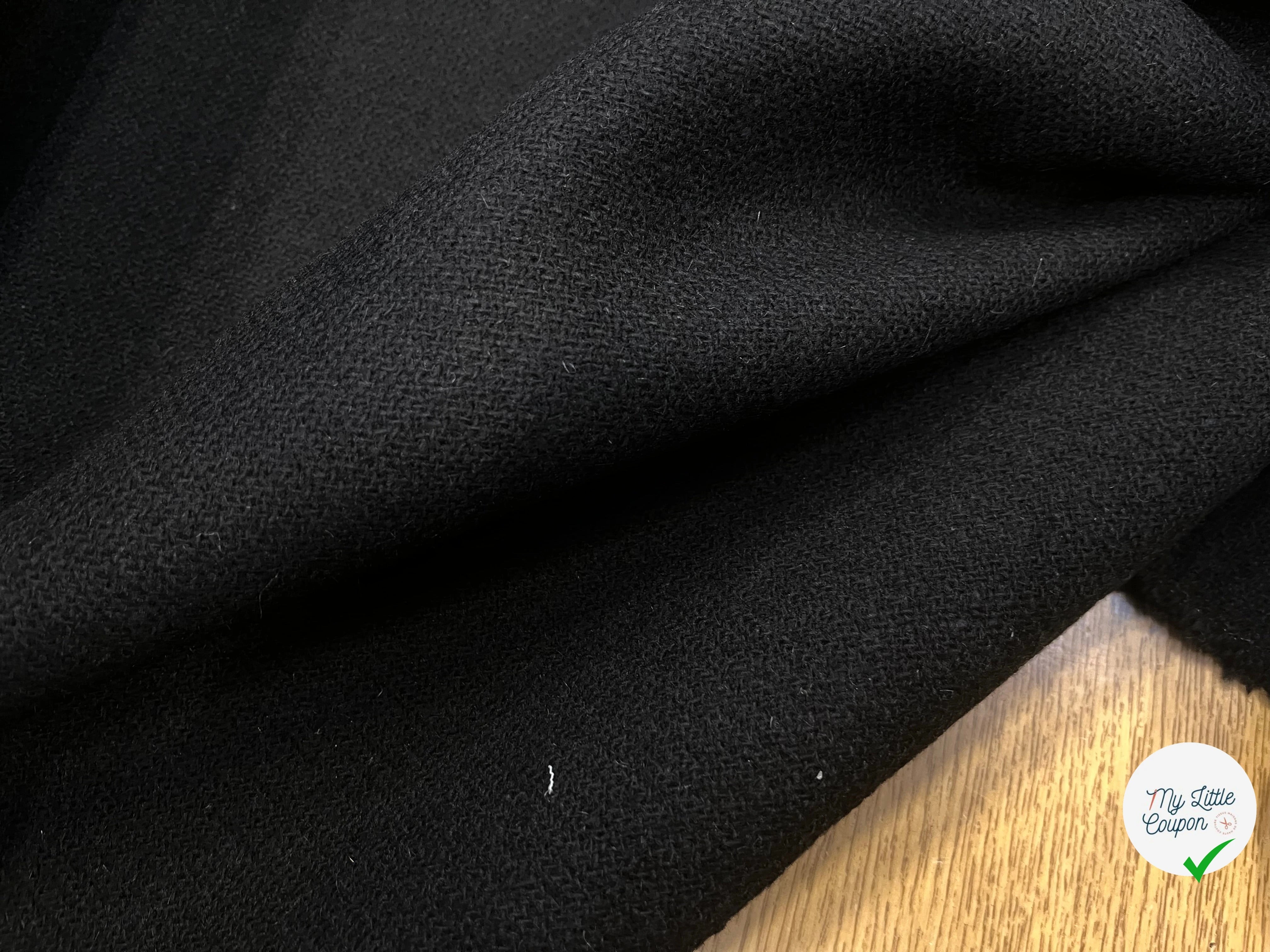 LAINE MANTEAU SERGÉE LOURDE NOIR 140CM - My Little Coupon