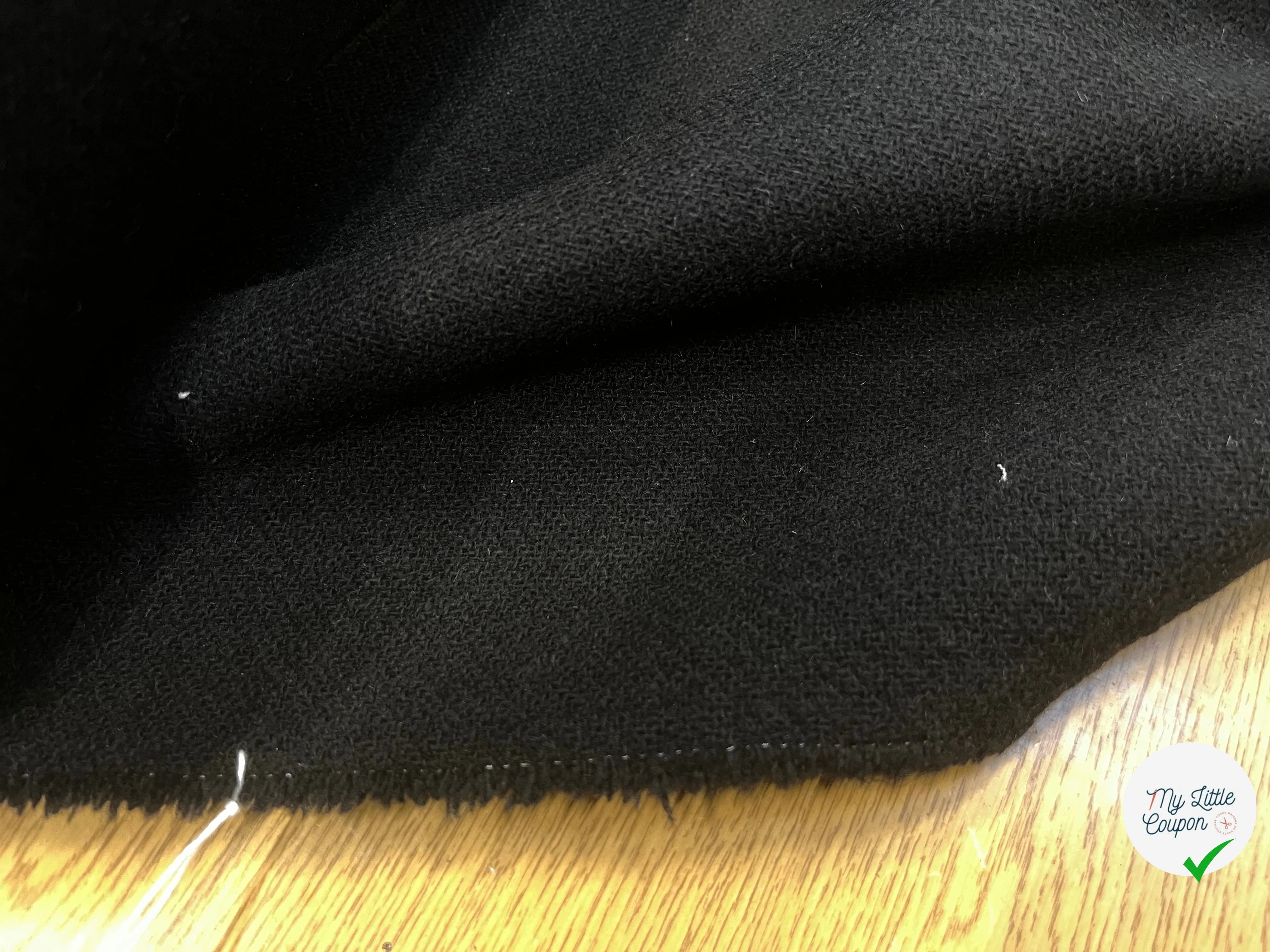 LAINE MANTEAU SERGÉE LOURDE NOIR 140CM - My Little Coupon