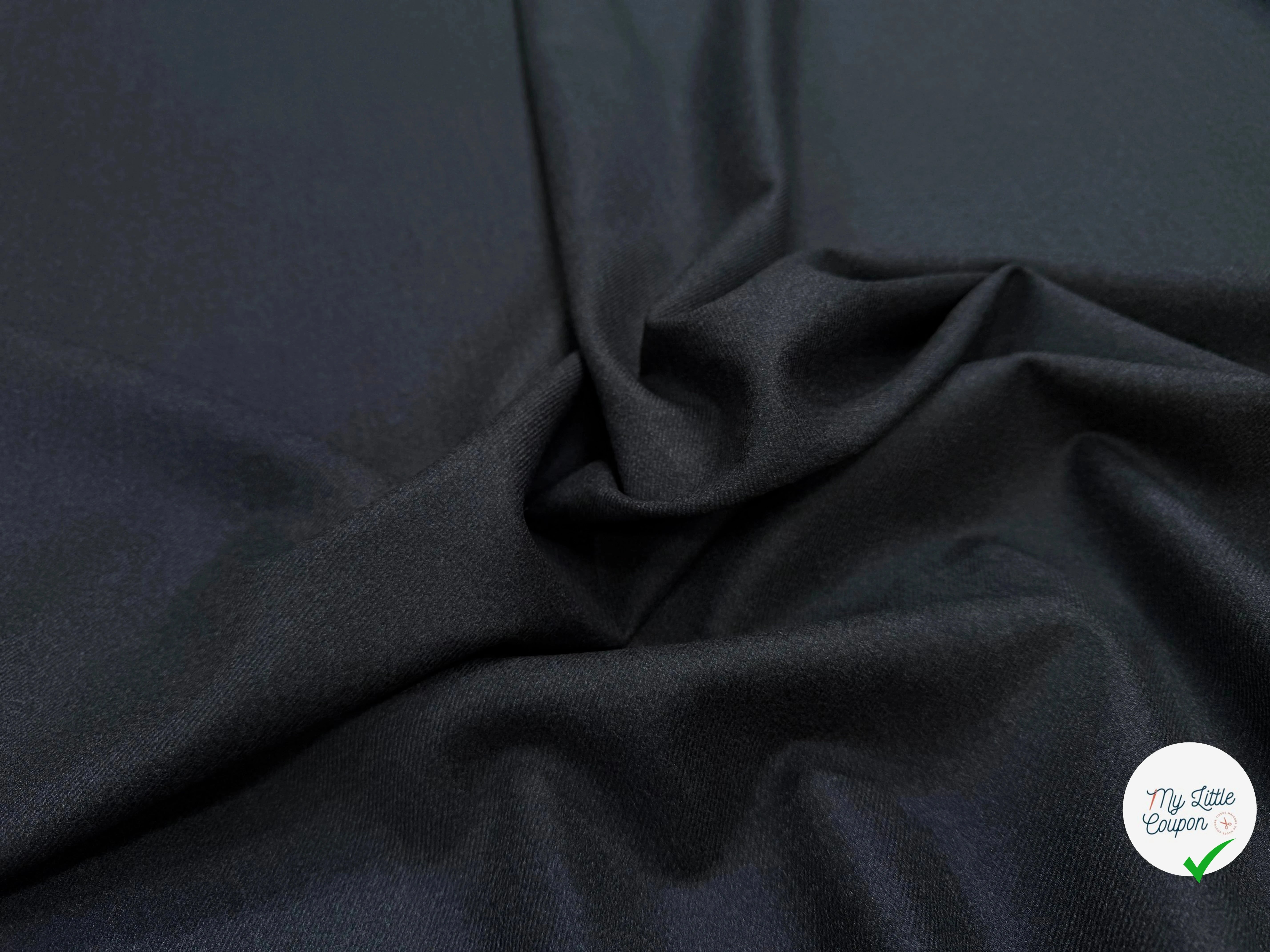 LAINE SERGÉE GRIS FONCÉ STRETCH 92% LAINE VIERGE - My Little Coupon