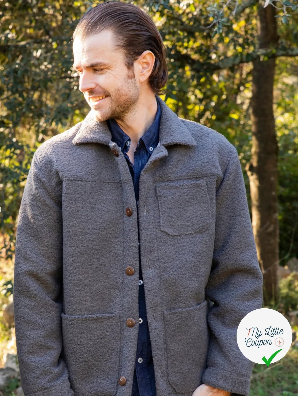 LAINE VIERGE ET BABY LAMA EFFET BOUCLÉ ASTRAKAN GRIS CHINE - My Little Coupon