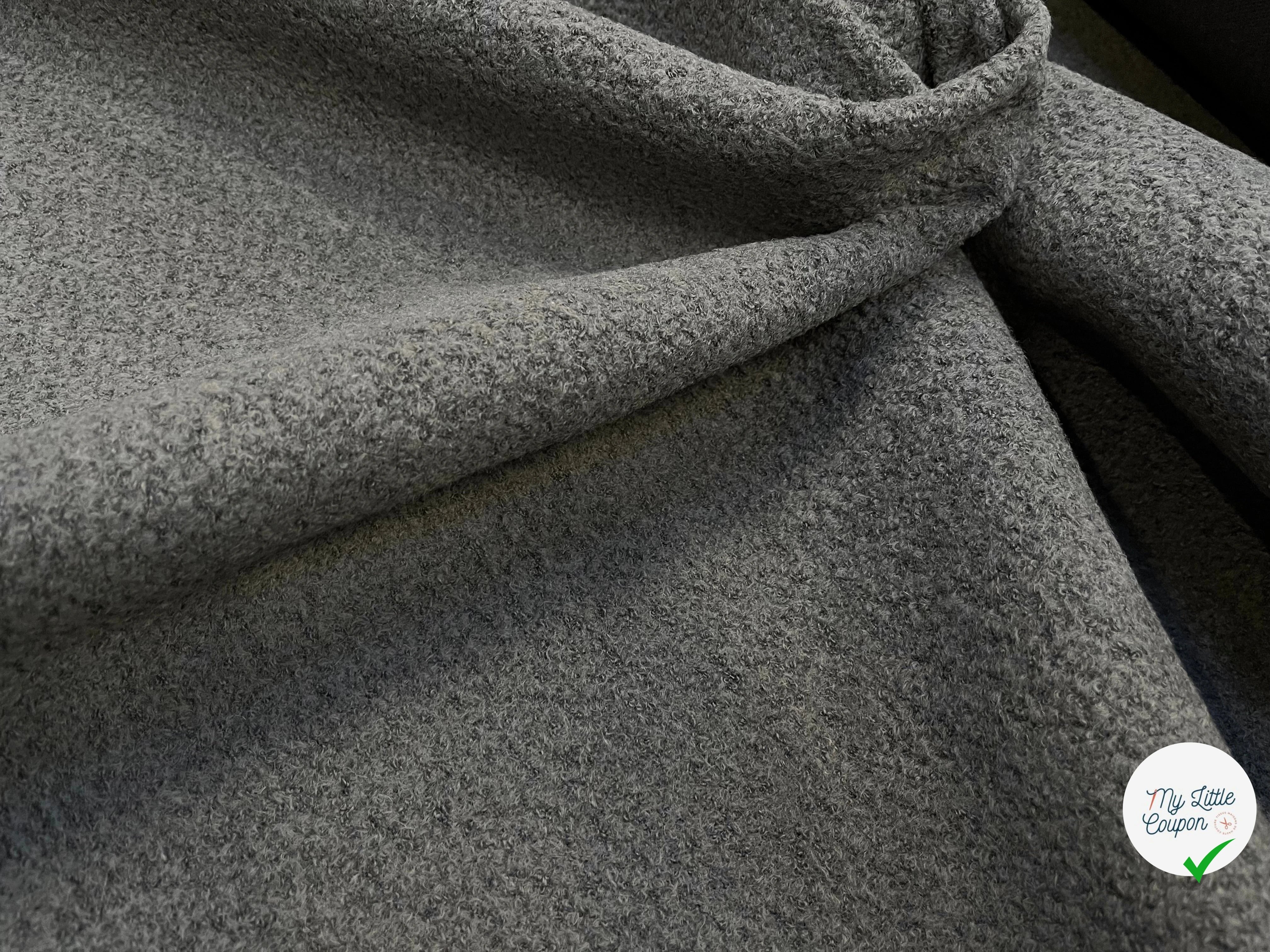 LAINE VIERGE ET BABY LAMA EFFET BOUCLE GRIS CHINE - My Little Coupon