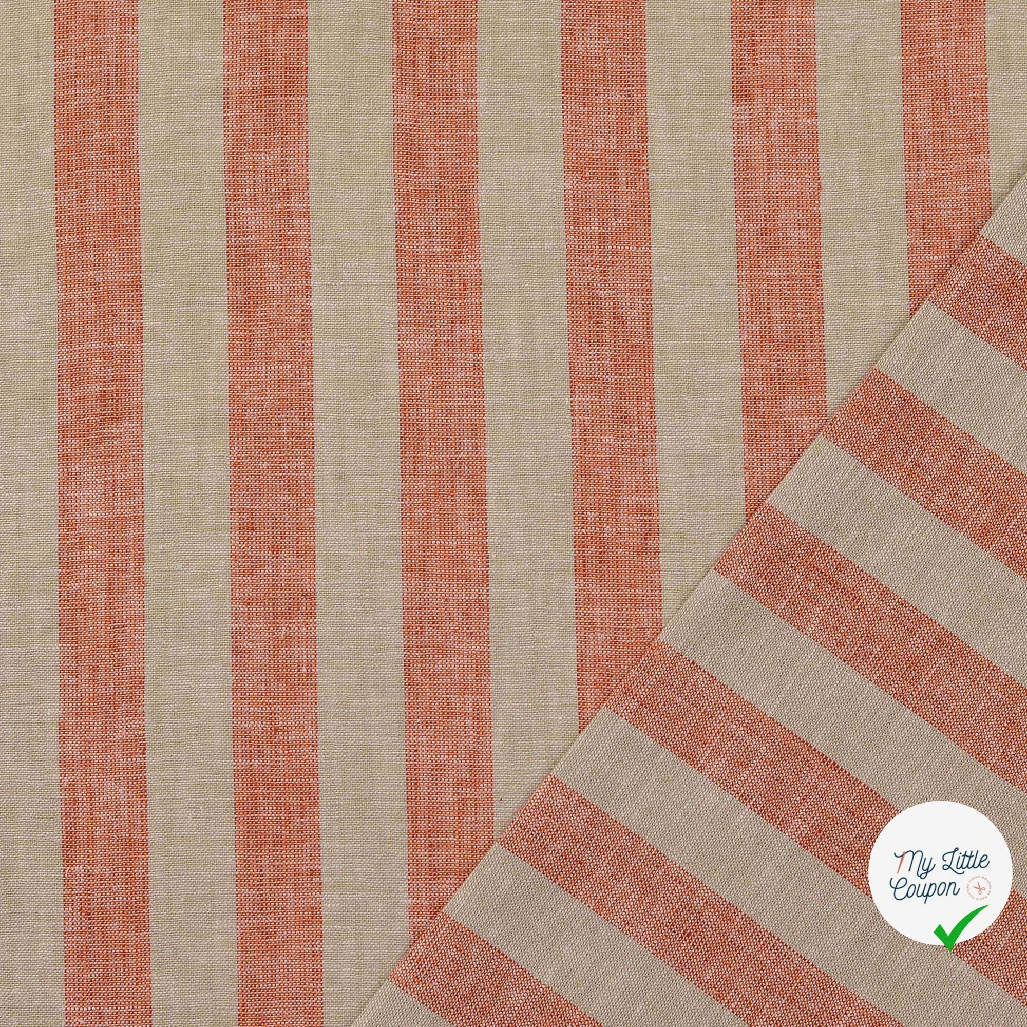 LIN ET COTON RAYURES ORANGE - My Little Coupon