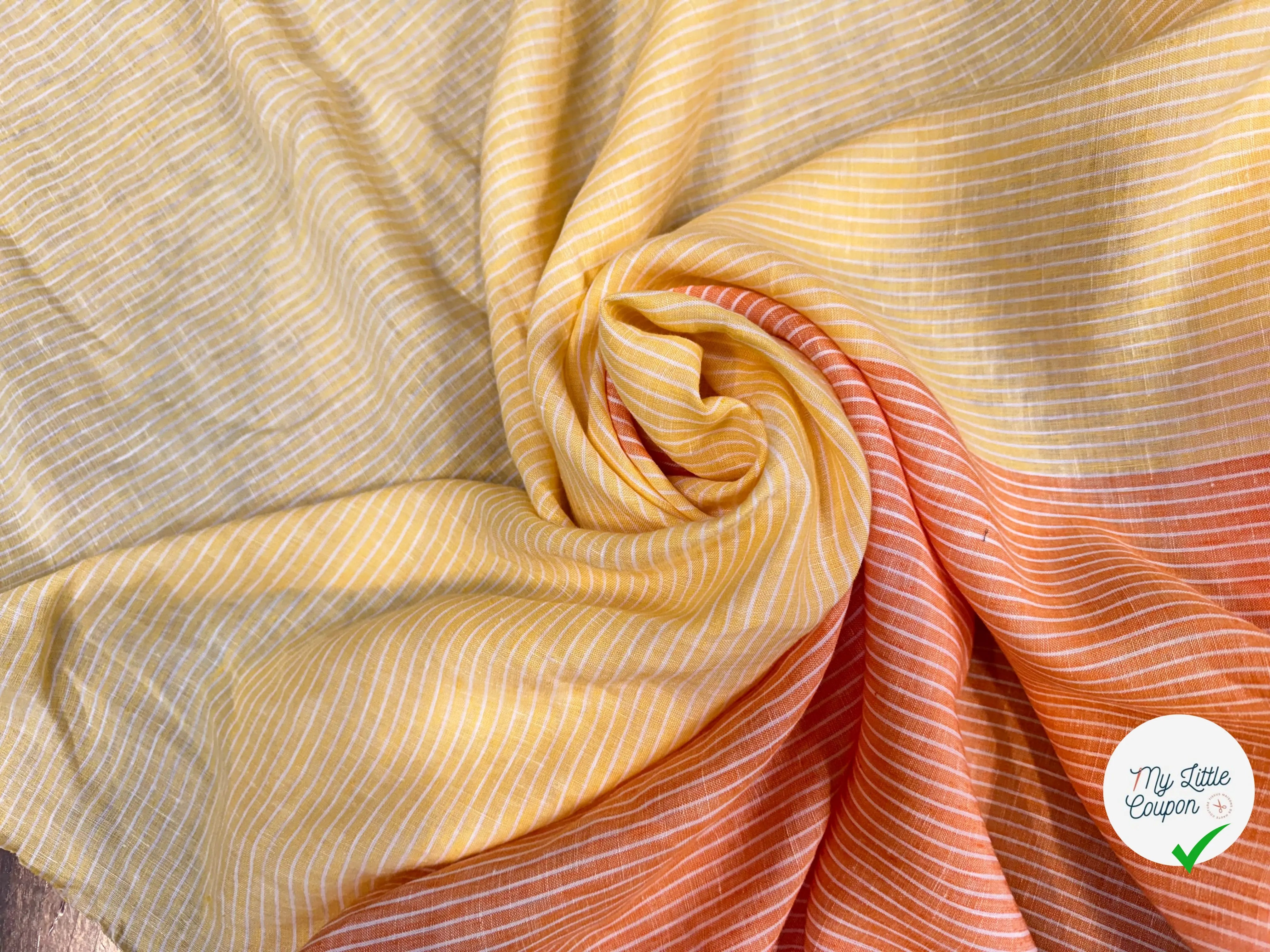 LIN RAYURES ORANGE JAUNE - My Little Coupon