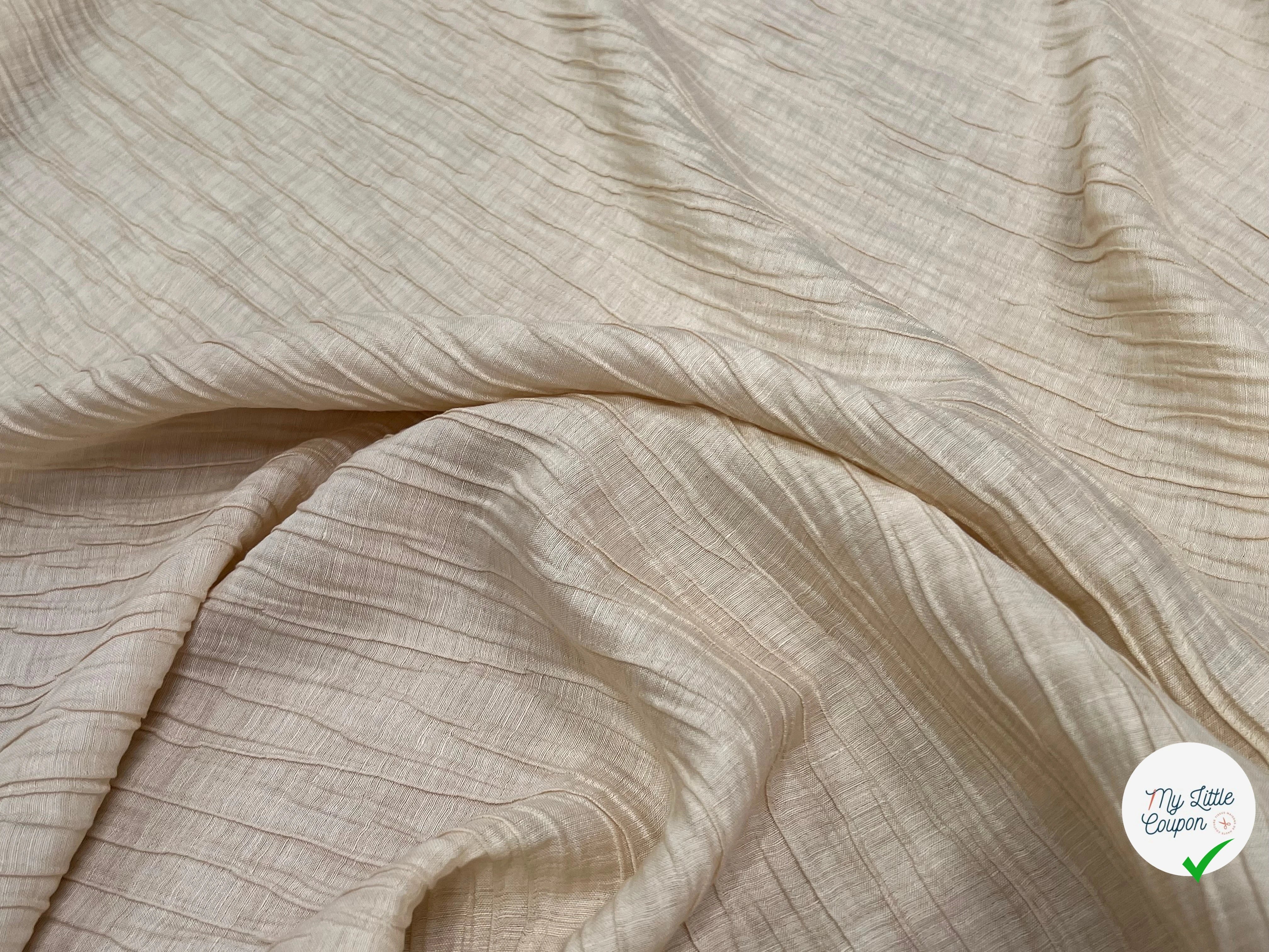 LIN SOIE PLISSÉE VANILLE 22% VISCOSE 66% LIN - My Little Coupon
