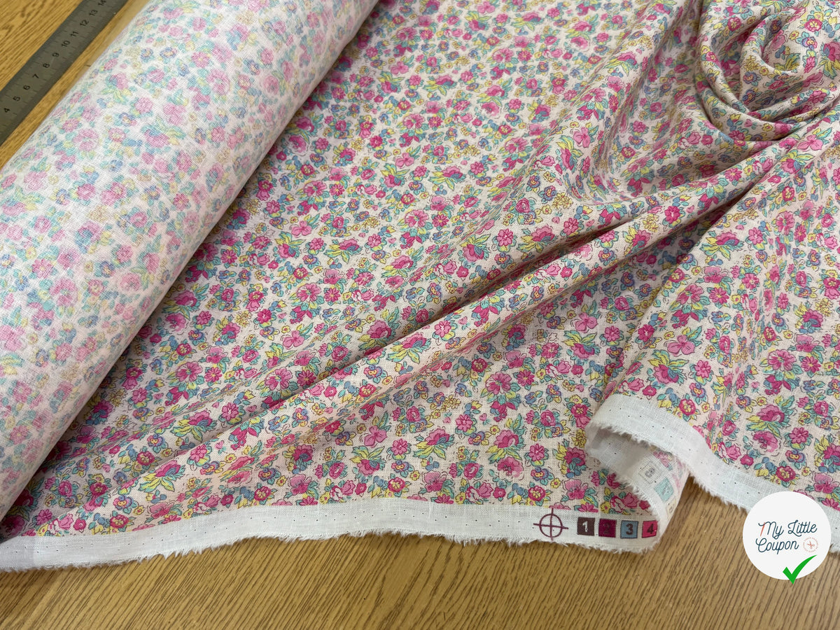 LIN VISCOSE DOUCE FLUIDE ESPRIT LIBERTY JOLIES PETITES FLEURS MULTICO 65% LIN - My Little Coupon