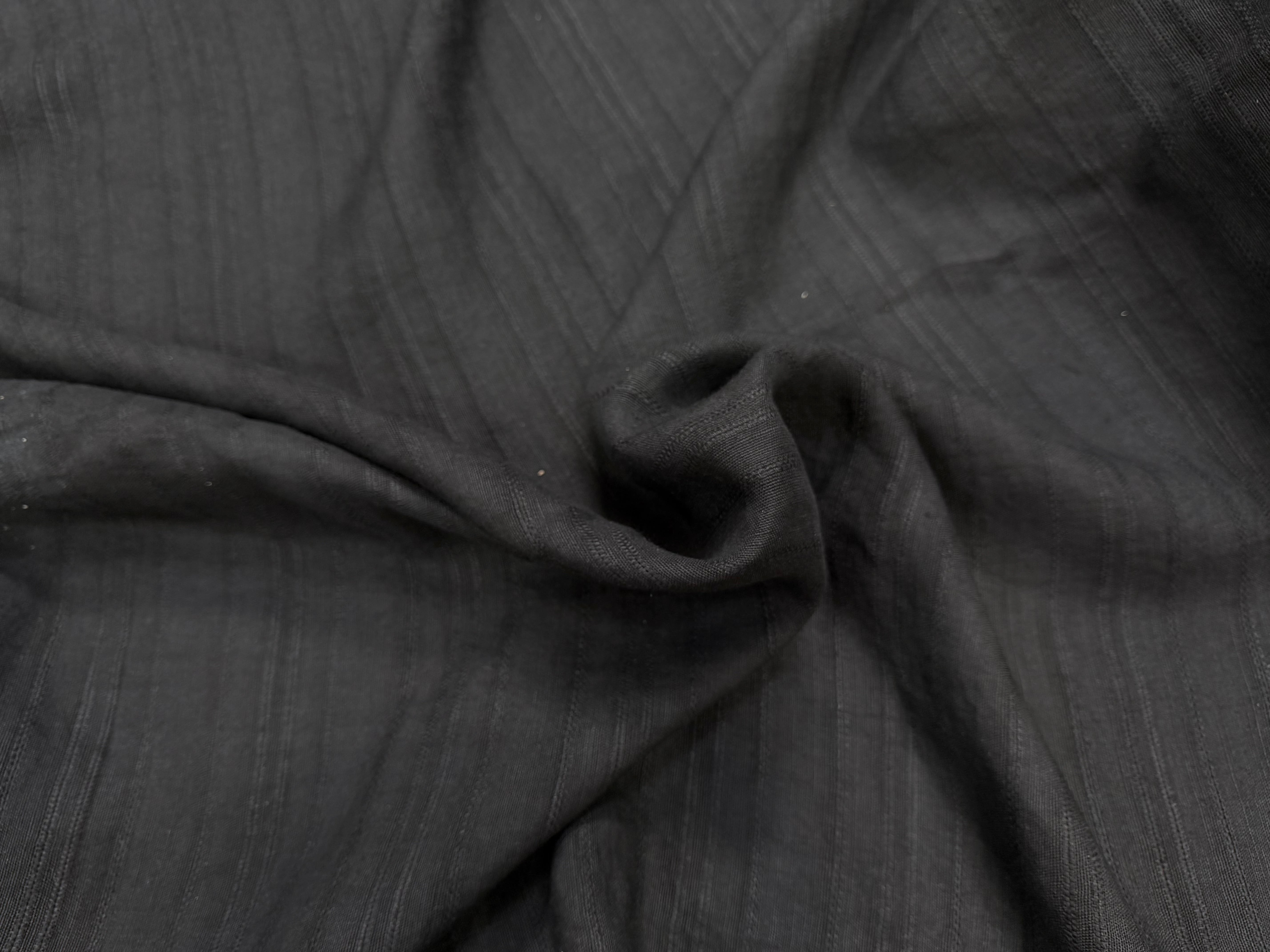 LIN VISCOSE NOIR SUPERBE TENUE RAYURES - My Little Coupon