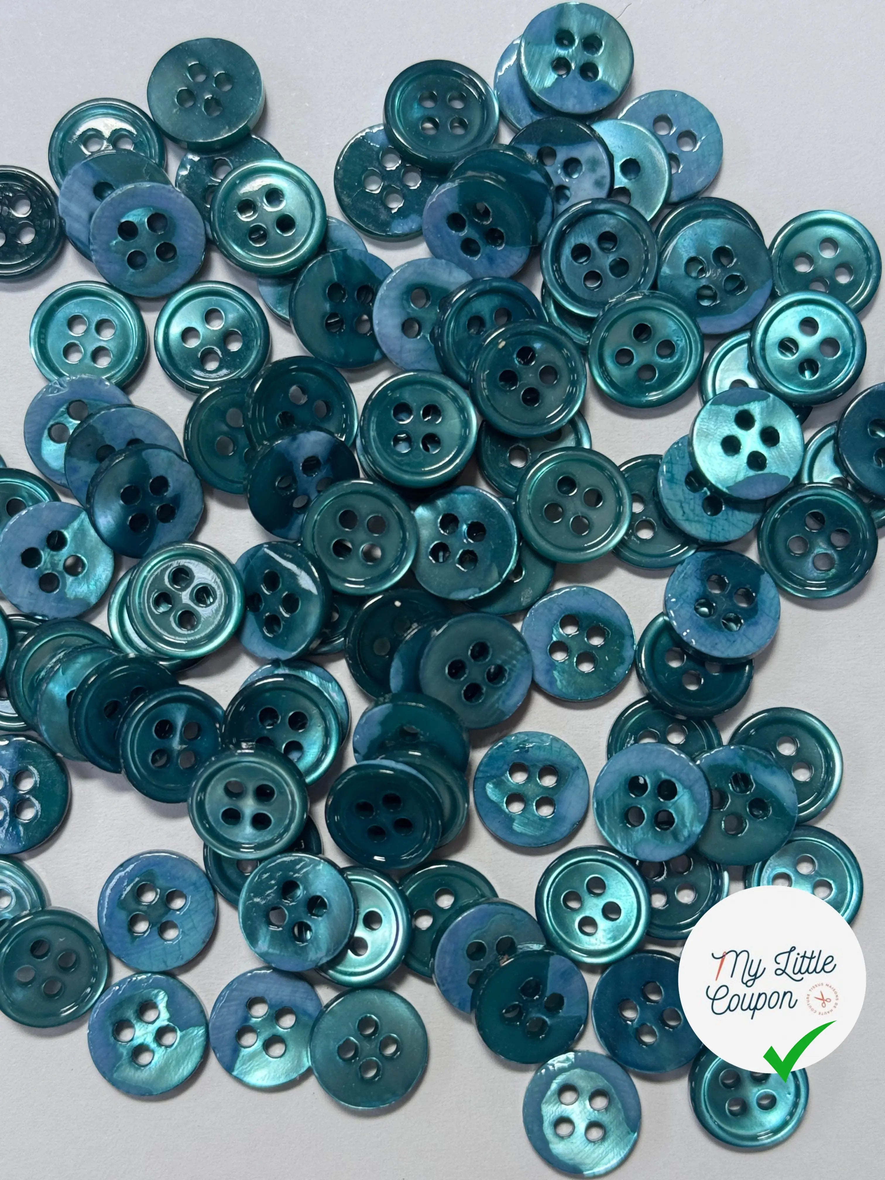 LOT DE 5 BOUTONS À 4 TROUS BLEU INDIGO - My Little Coupon