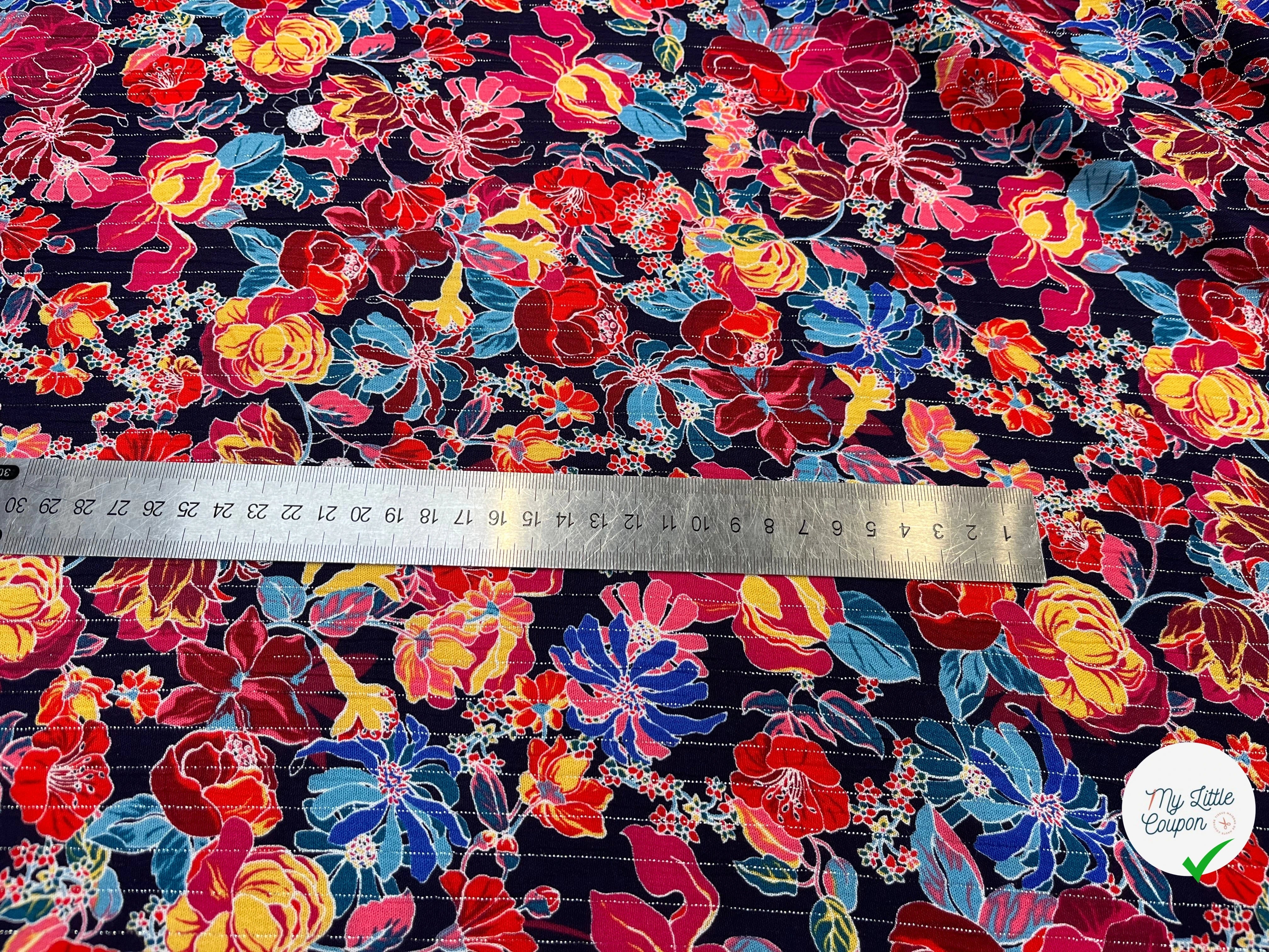 LUREX YORYU FOND MARINE FLEURS MULTICOLOR - My Little Coupon