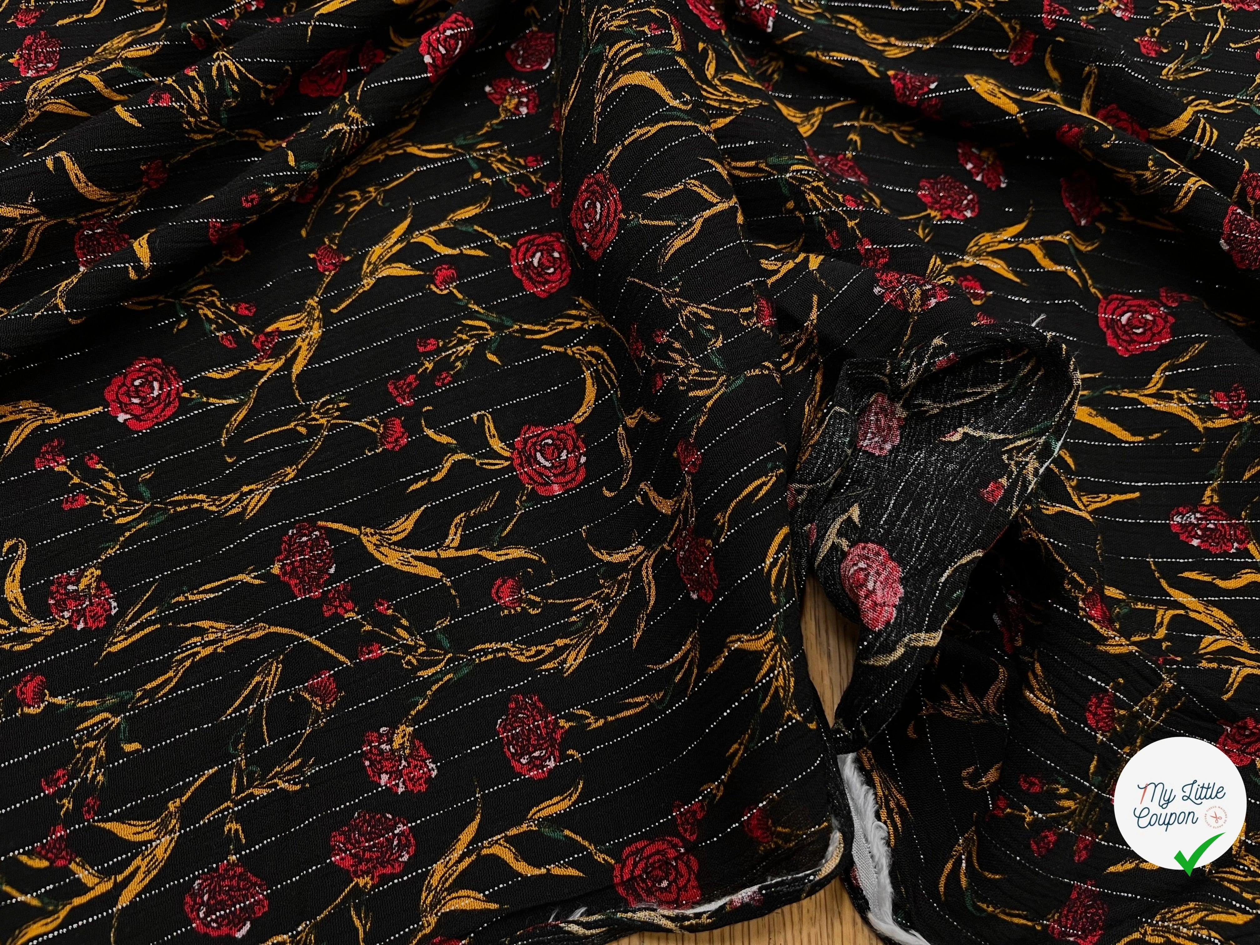 LUREX YORYU FOND NOIR ROSE ROUGE - My Little Coupon