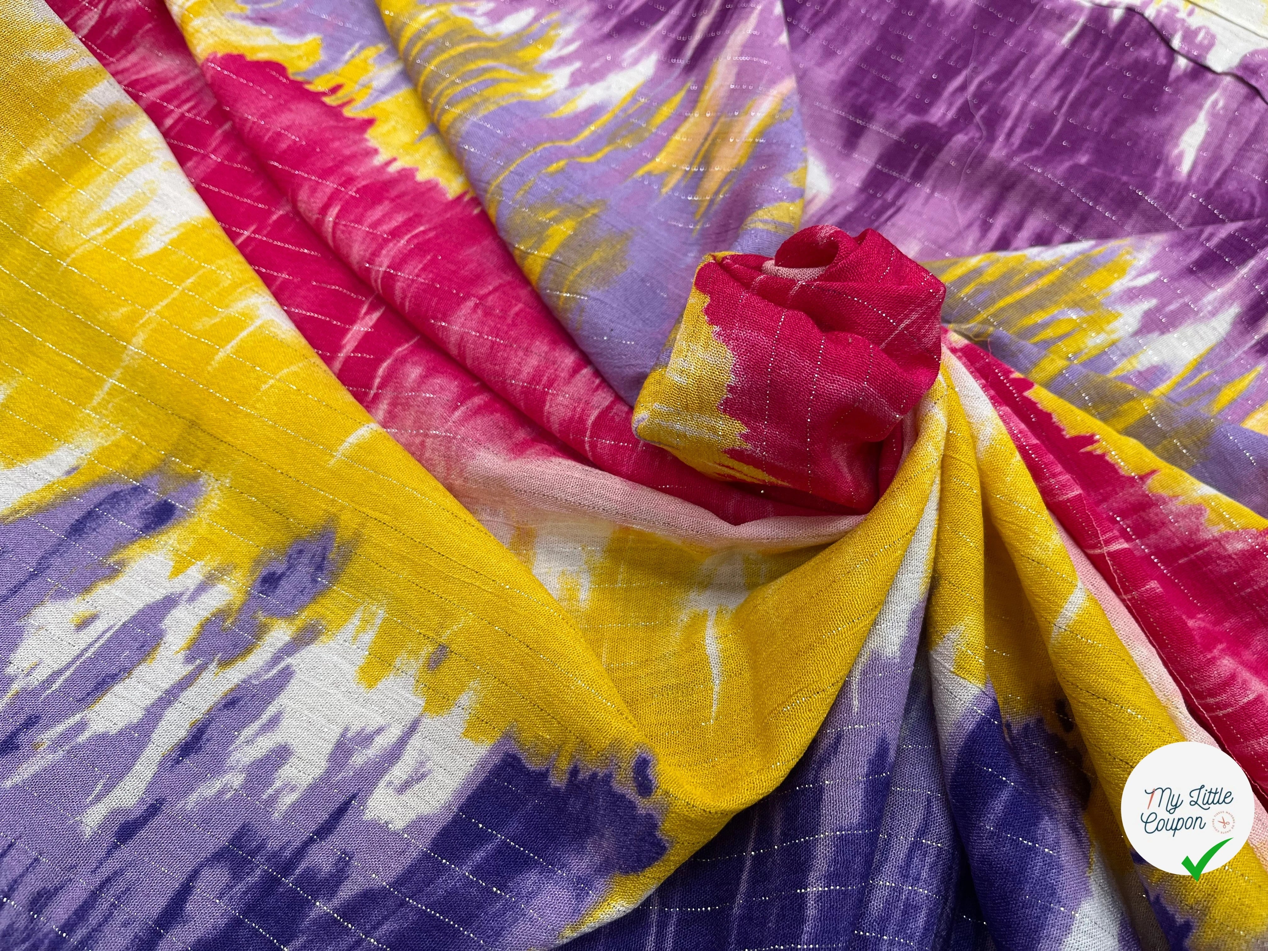 LUREX YORYU TIE AND DYE JAUNE/ROSE/VIOLET - My Little Coupon