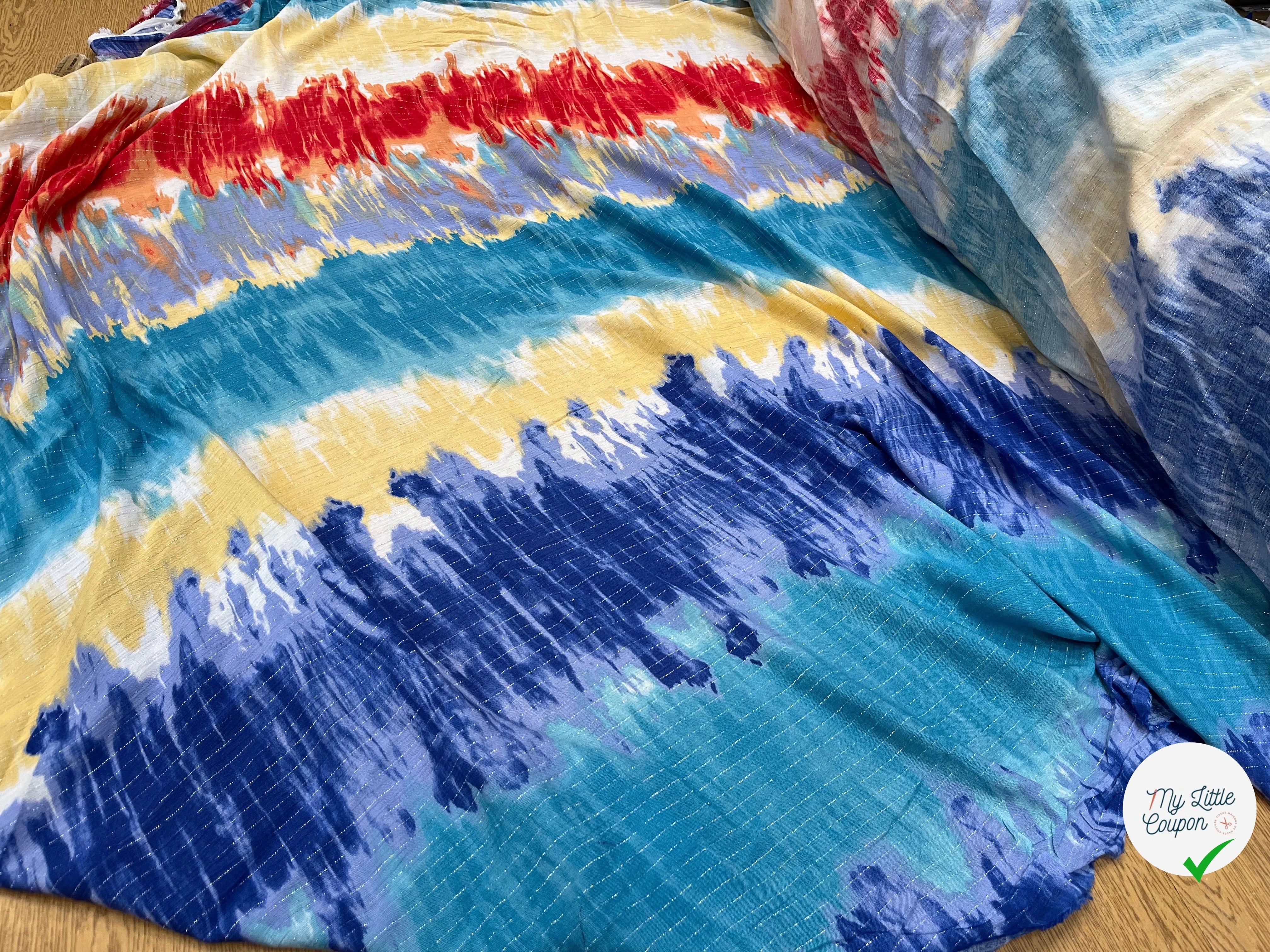LUREX YORYU TIE AND DYE MULTICOLORS BLEU/ROUGE/BEIGE - My Little Coupon