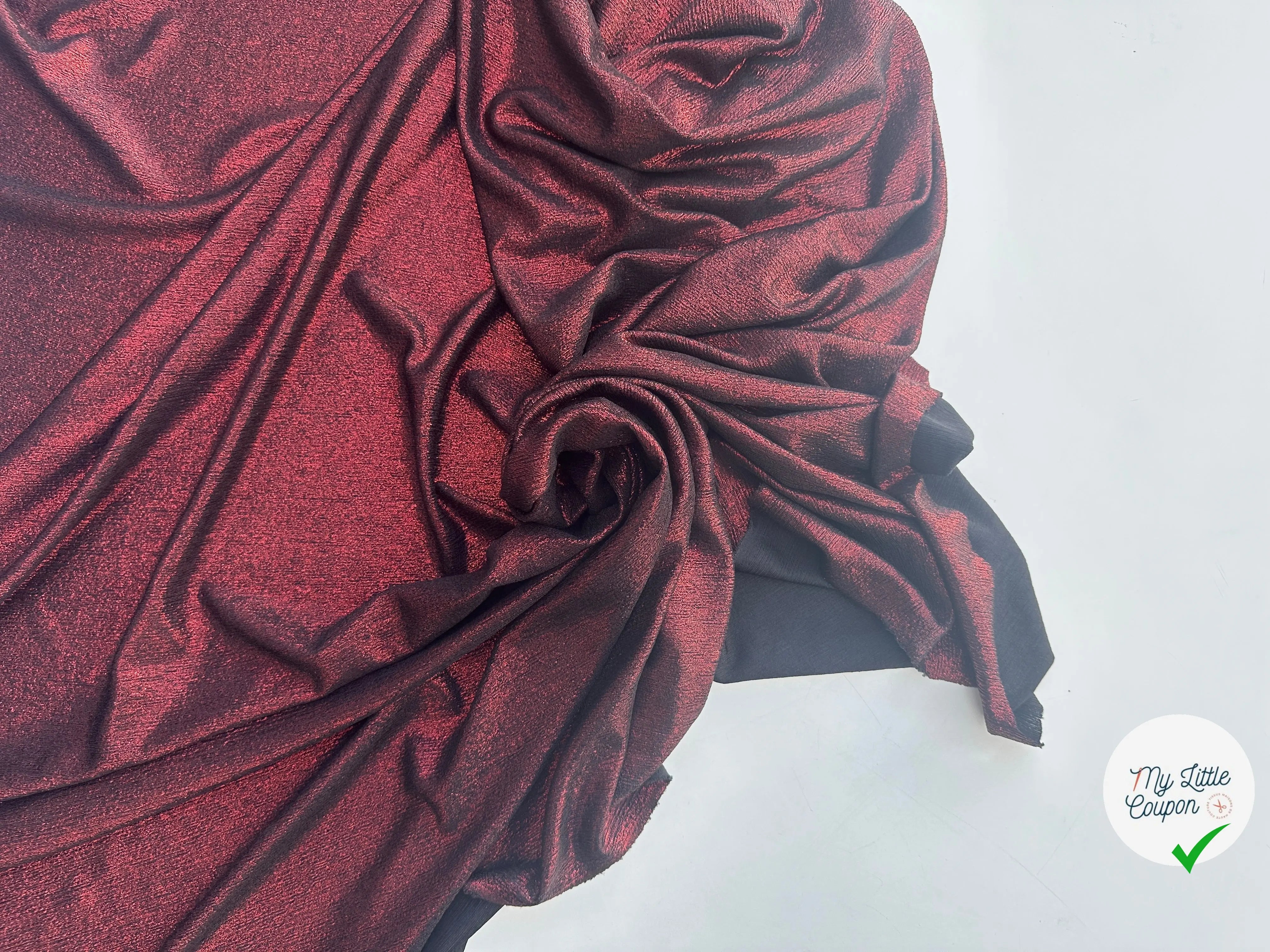 MAILLE BUBBLE FOIL REFLET ROUGE - My Little Coupon
