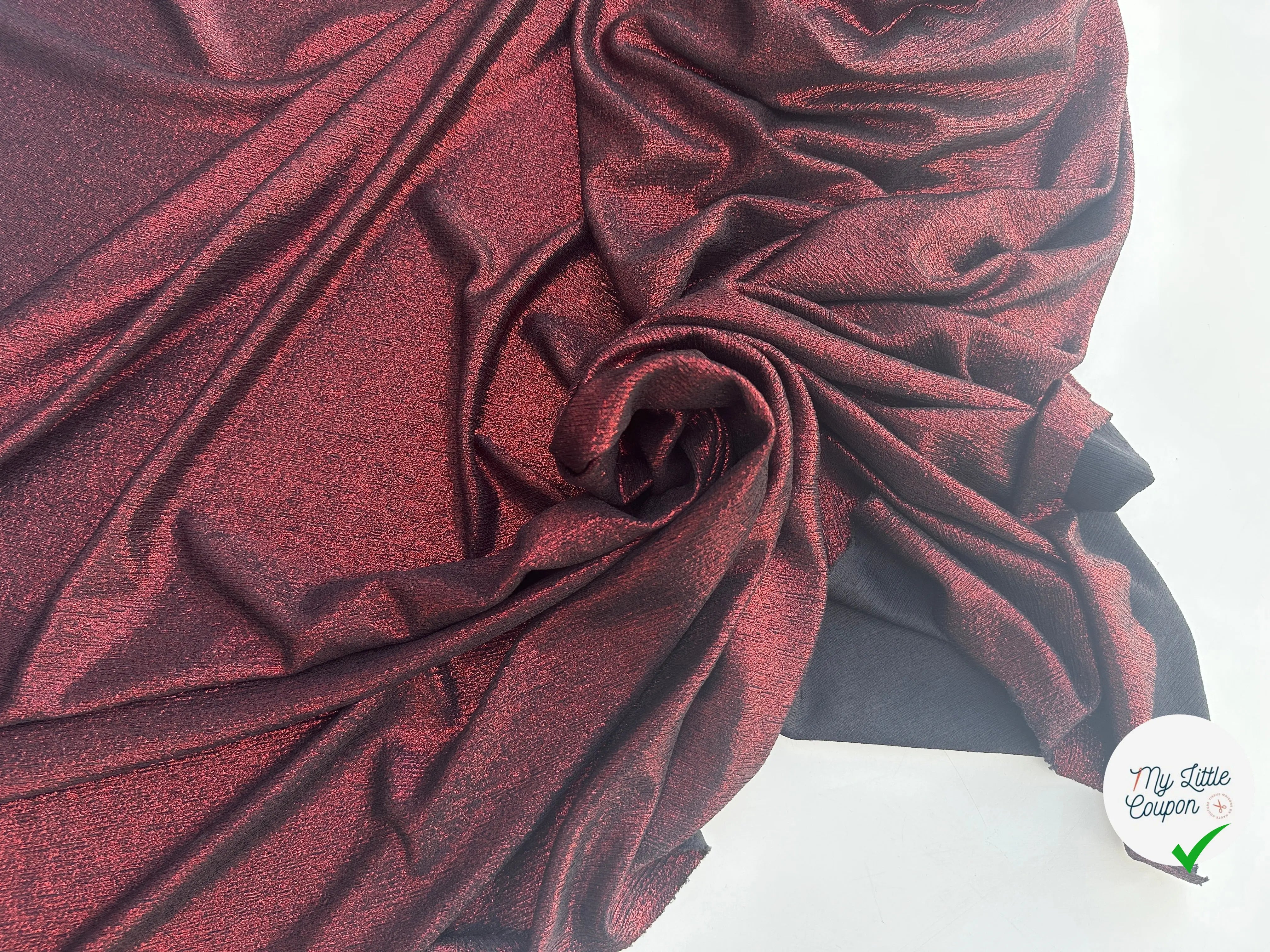 MAILLE BUBBLE FOIL REFLET ROUGE - My Little Coupon