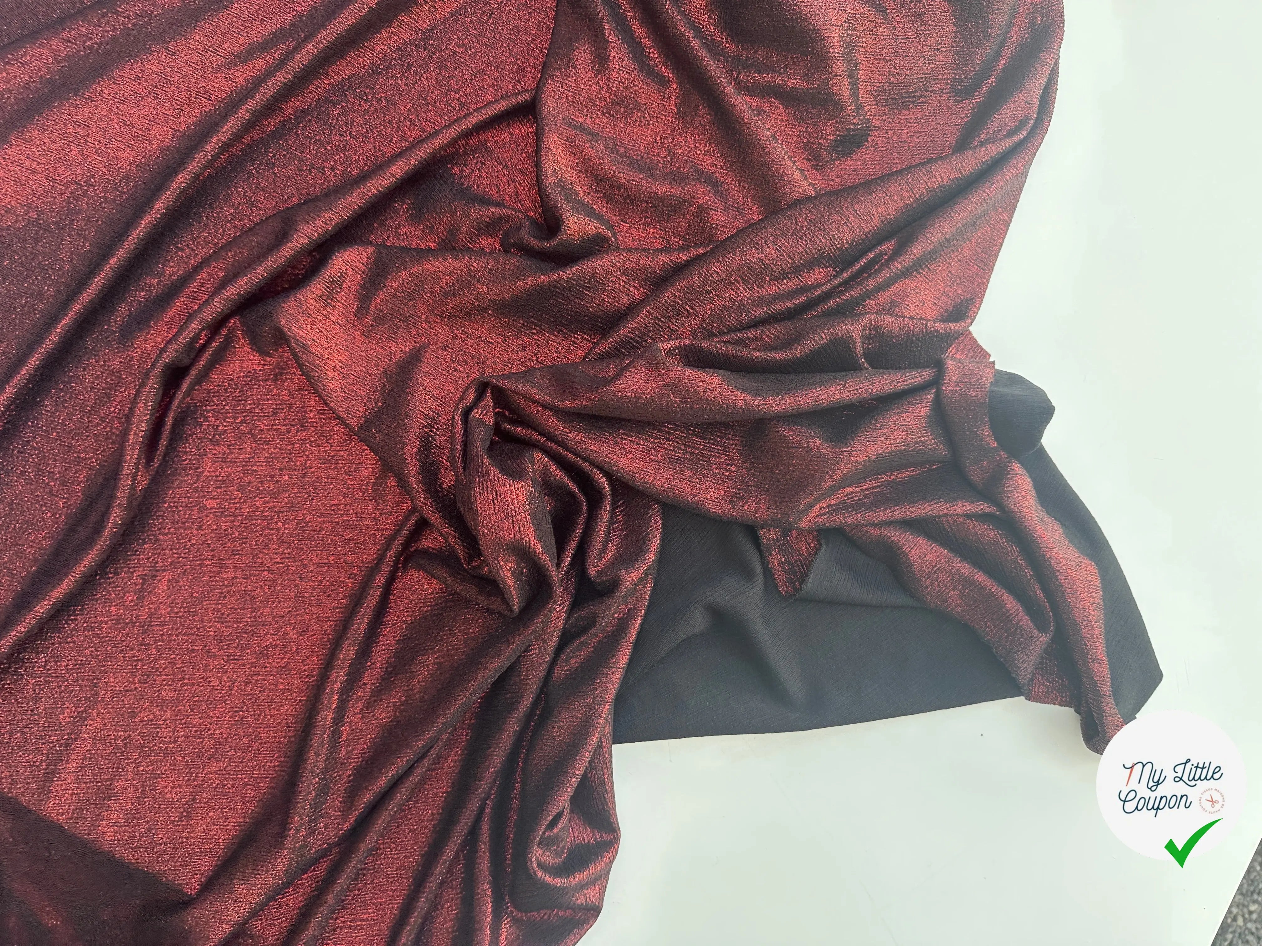 MAILLE BUBBLE FOIL REFLET ROUGE - My Little Coupon