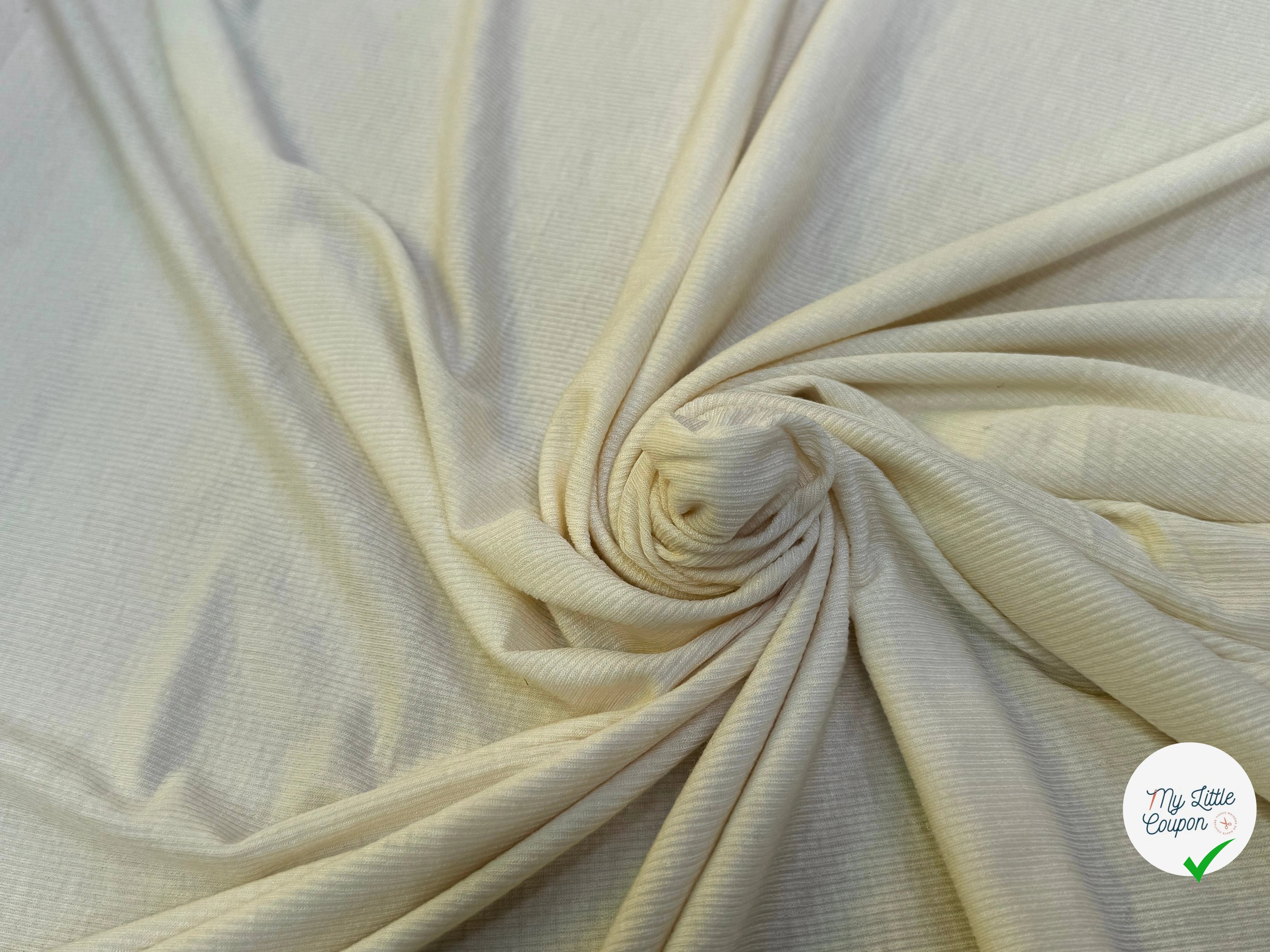 MAILLE COTE 1X1 ECRU COTIN ULTRA STRETCH - My Little Coupon