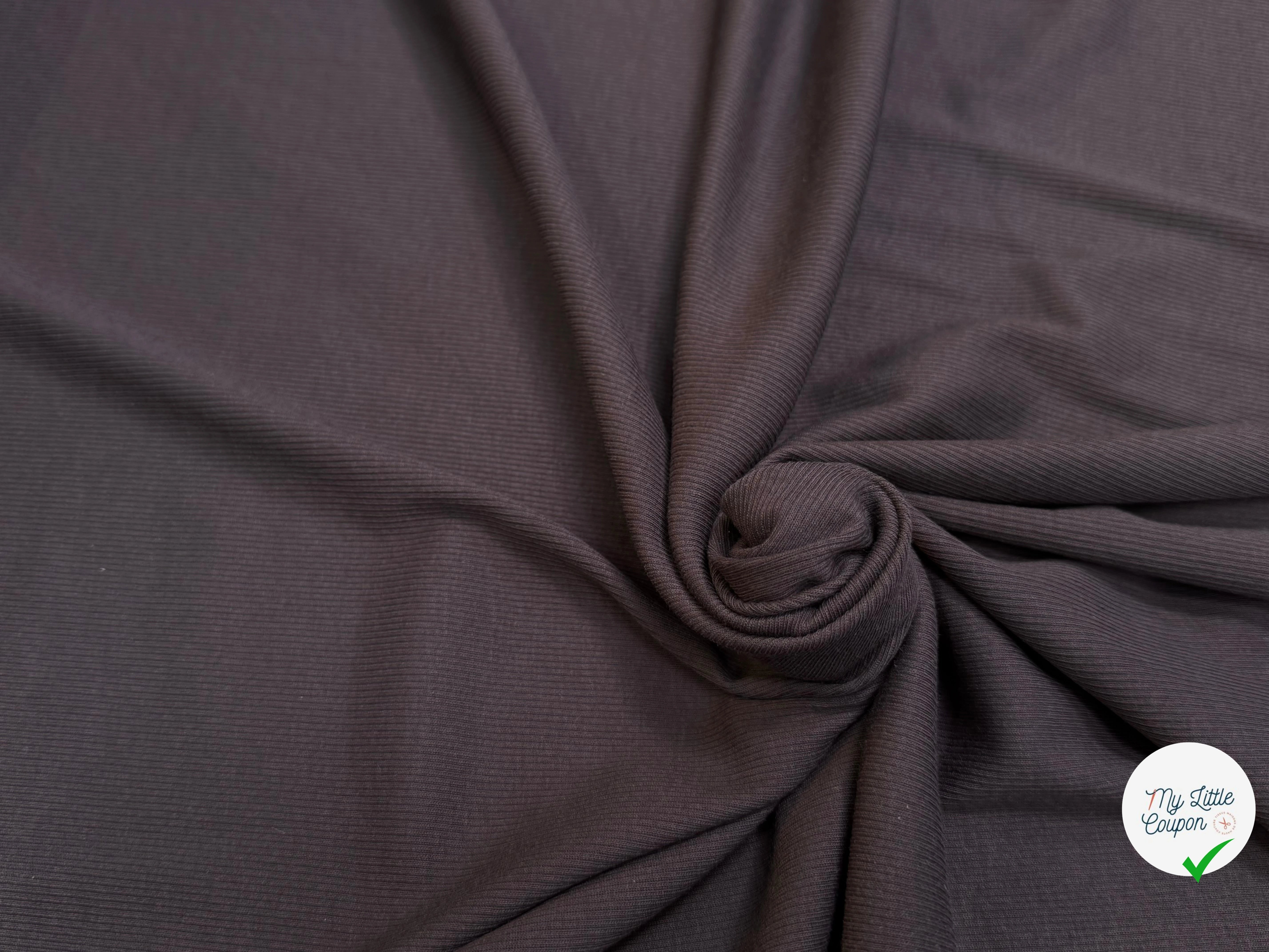 MAILLE COTON CÔTE 1X1 STRETCH BURNT RED - My Little Coupon