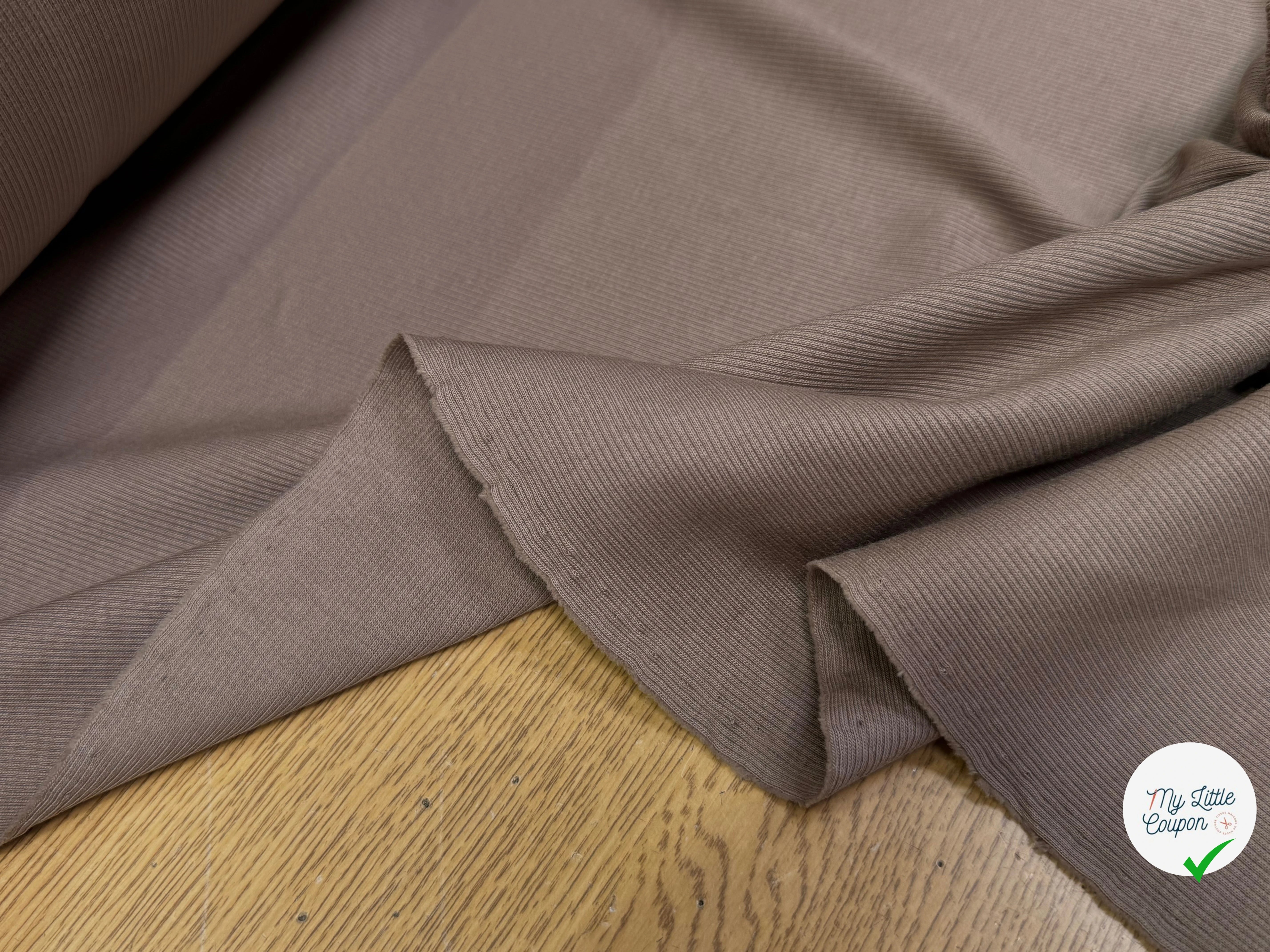 MAILLE COTON CÔTE 1X1 STRETCH DARK SAND - My Little Coupon