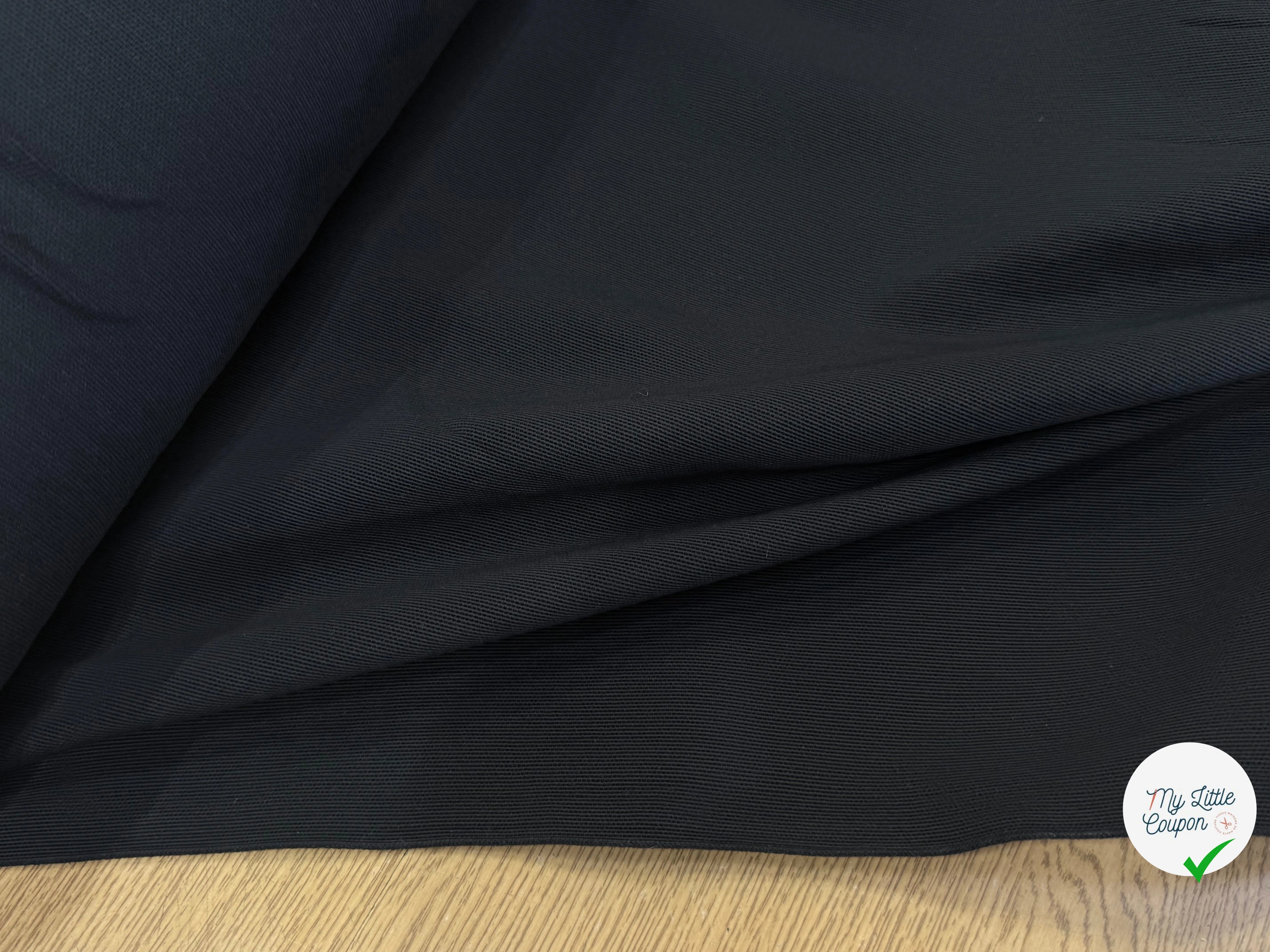 MAILLE COTON TECHNIQUE LOURDE PIQUÉE GRANDE LAIZE NOIR - My Little Coupon