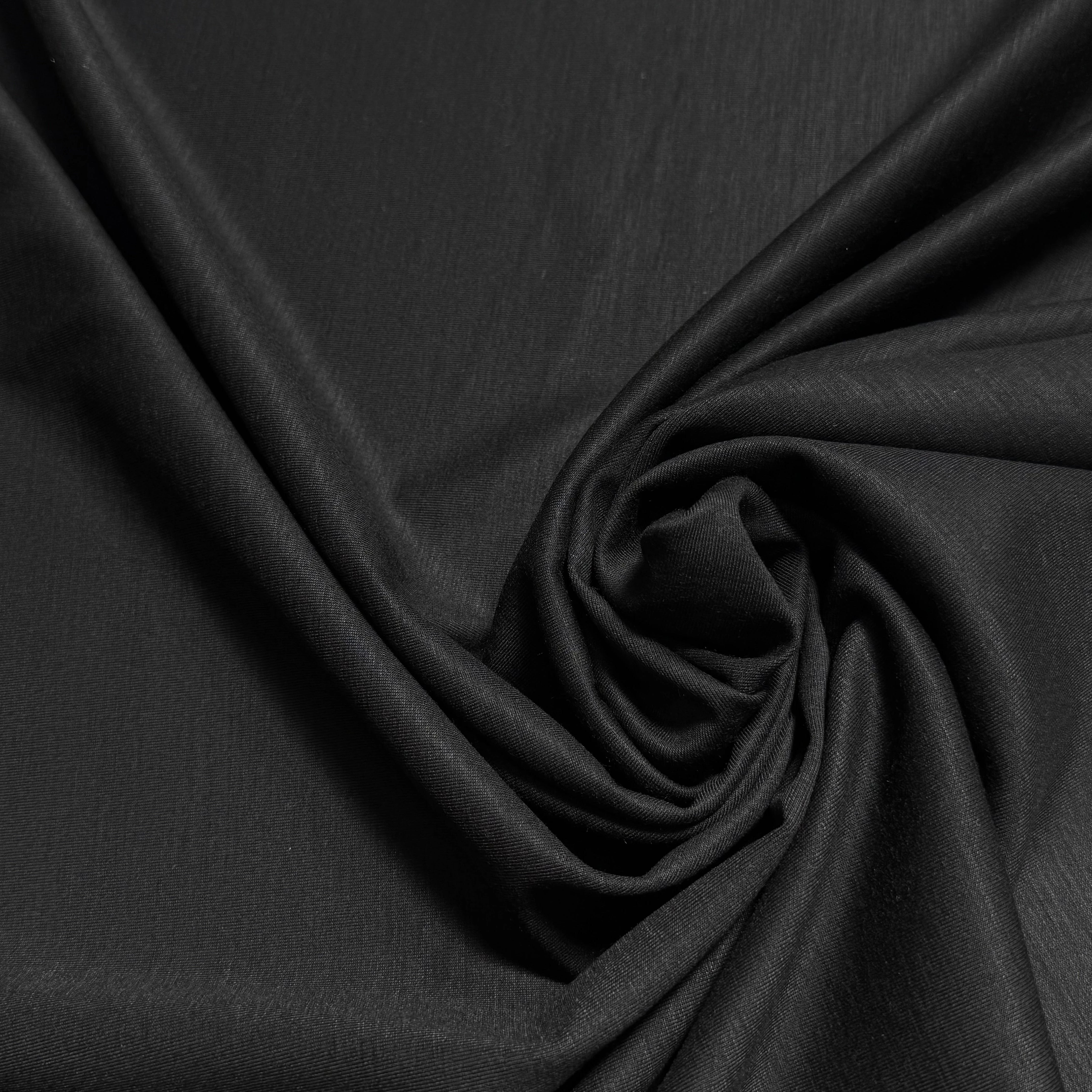MAILLE DE COTON LOURDE SATINÉE TRÈS BELLE TENUE NOIR - My Little Coupon