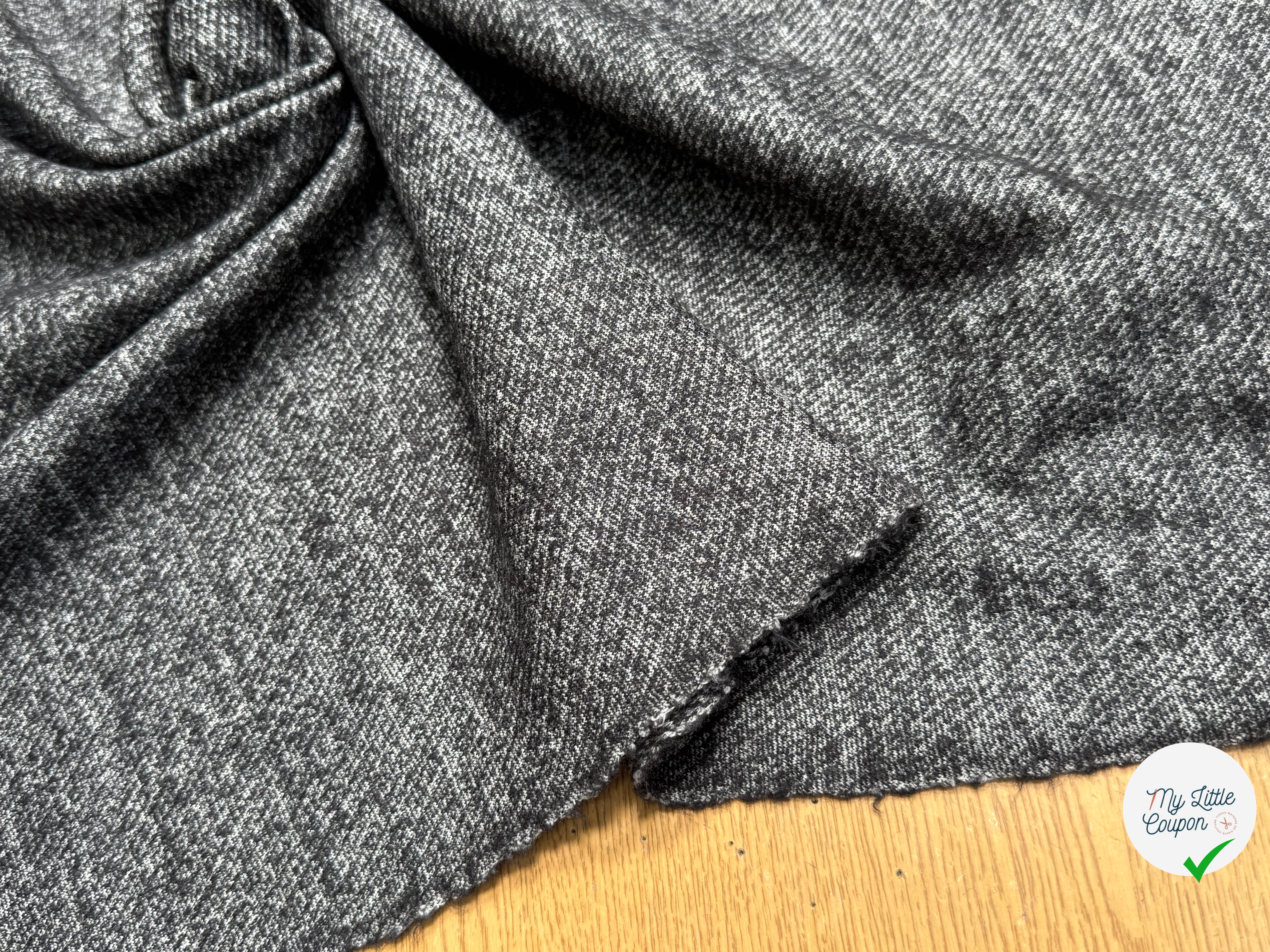 MAILLE DE LAINE TISSÉE ULTRA STRETCH GRIS CHINÉ - My Little Coupon