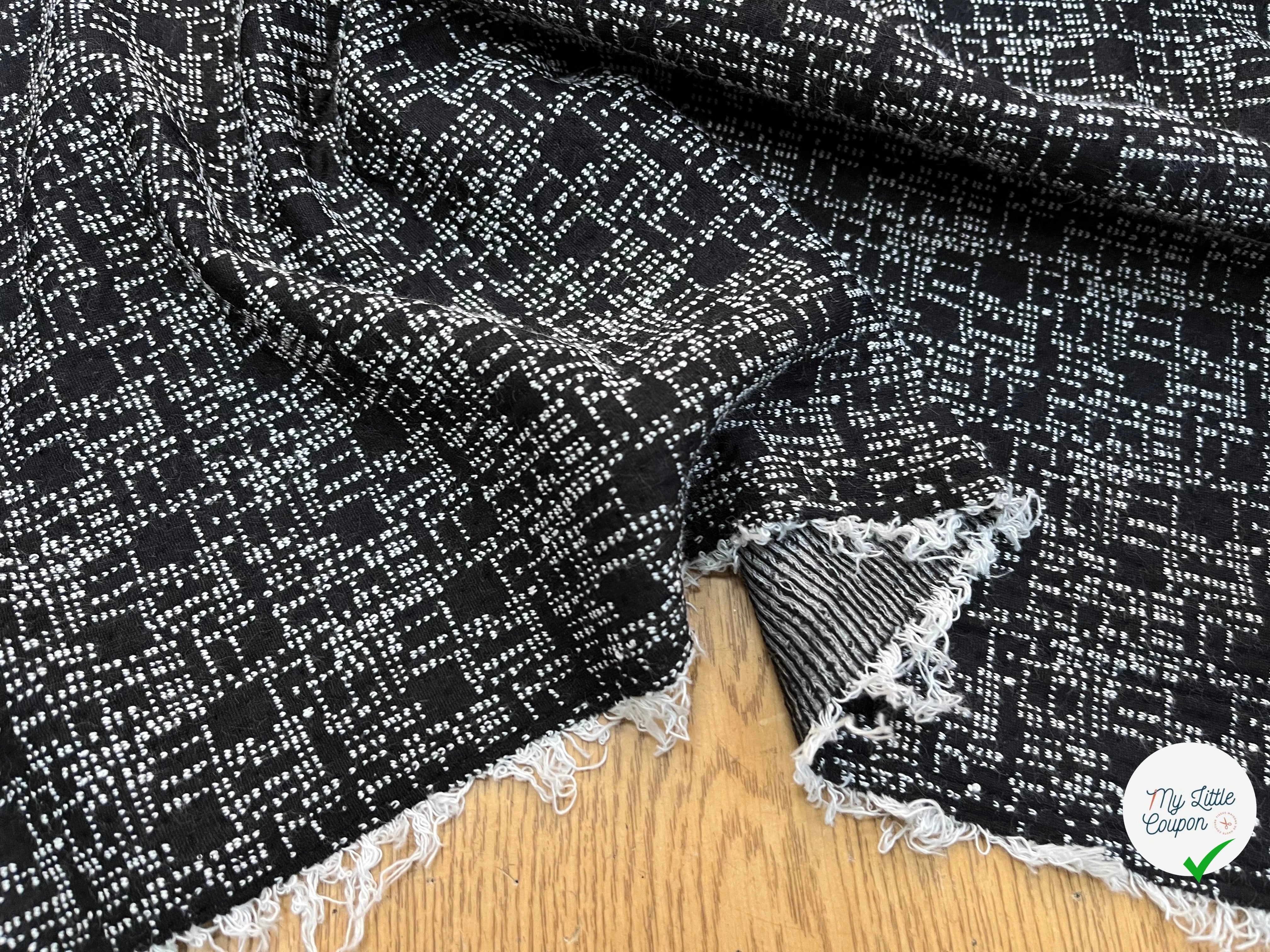 MAILLE EFFET GRUNGE MOUCHETÉE NOIR&BLANC - My Little Coupon