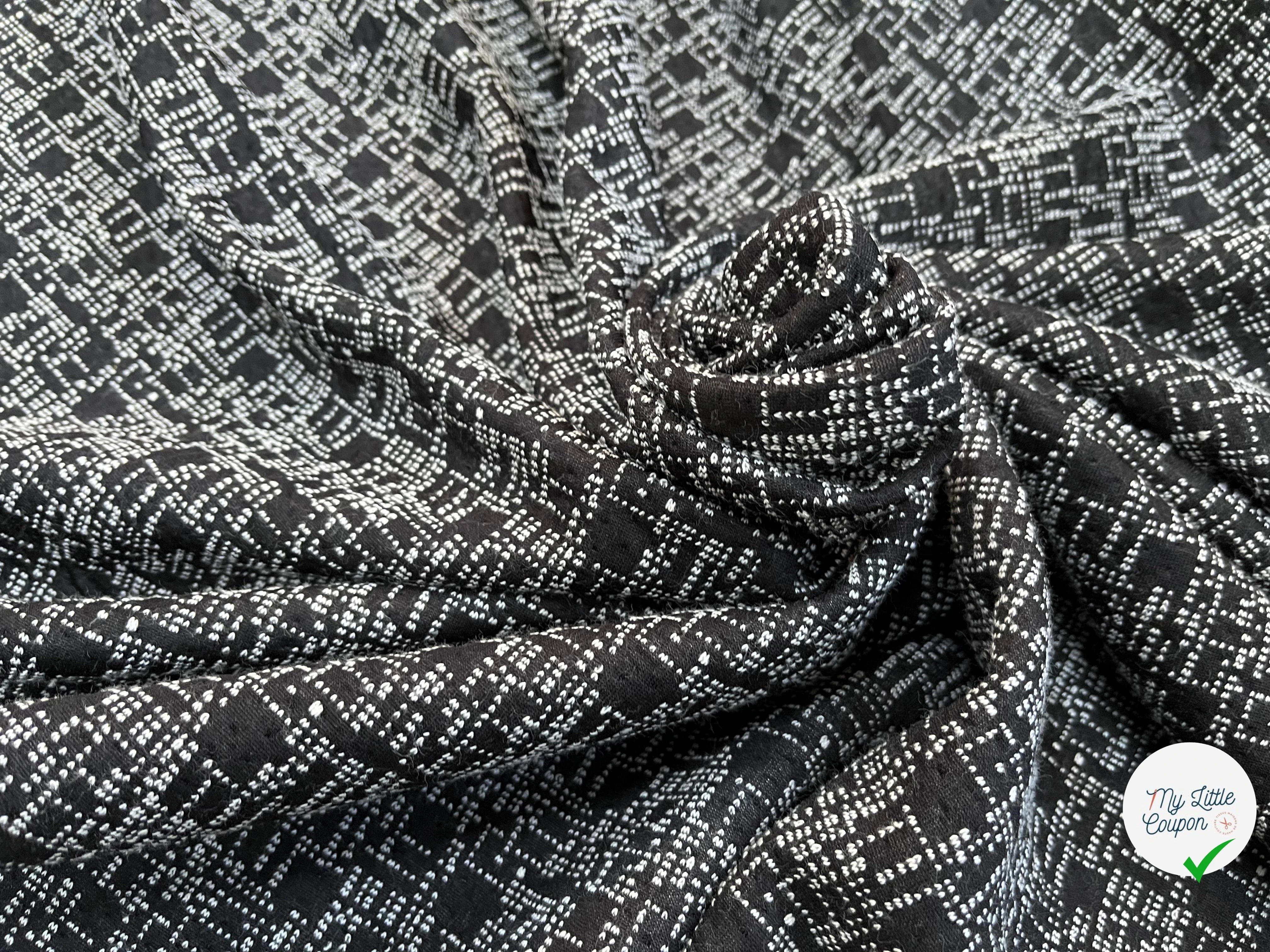 MAILLE EFFET GRUNGE MOUCHETÉE NOIR&BLANC - My Little Coupon