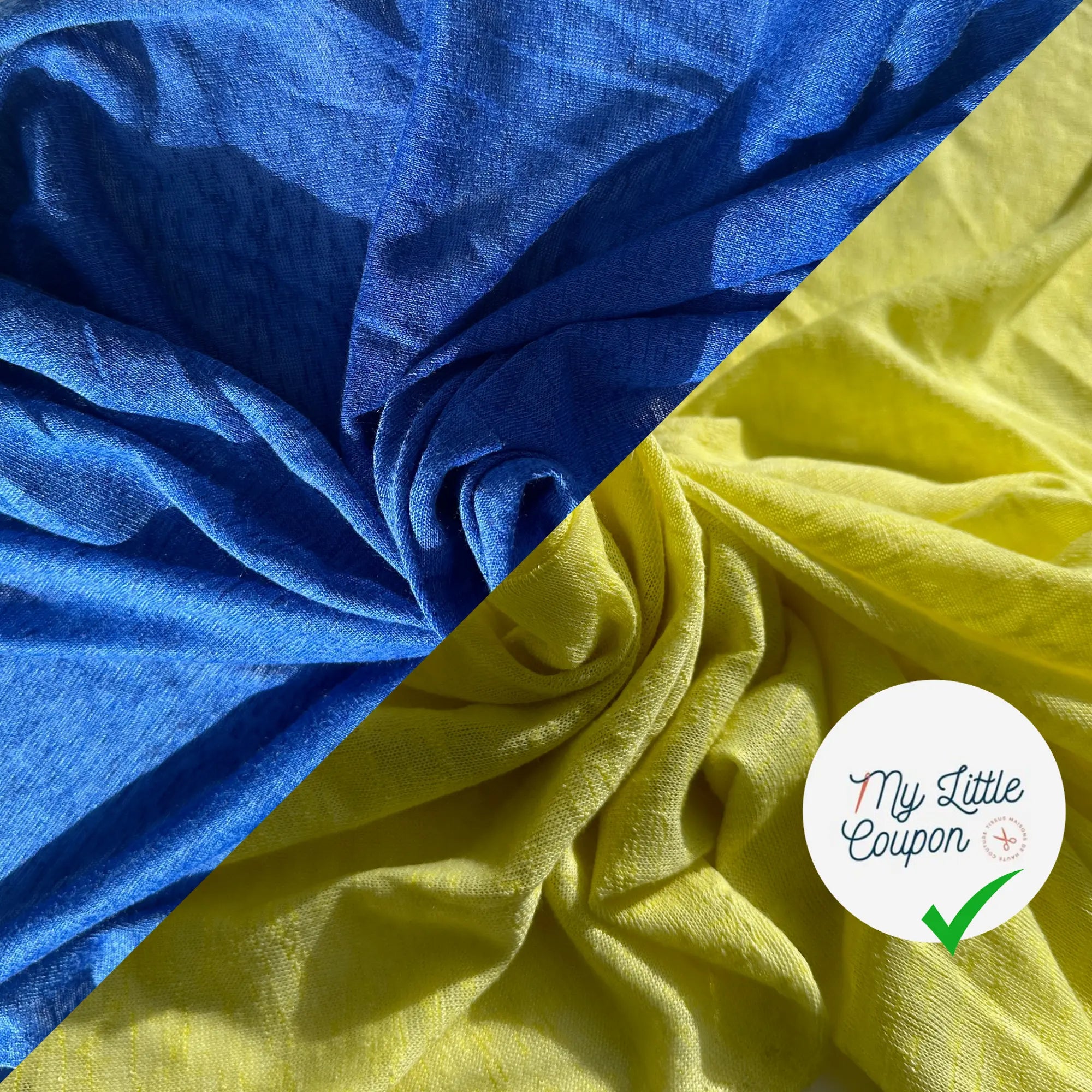 MAILLE EFFET LIN BLEU ÉLECTRIQUE & MAILLE EFFET LIN CITRON FLASHY - My Little Coupon