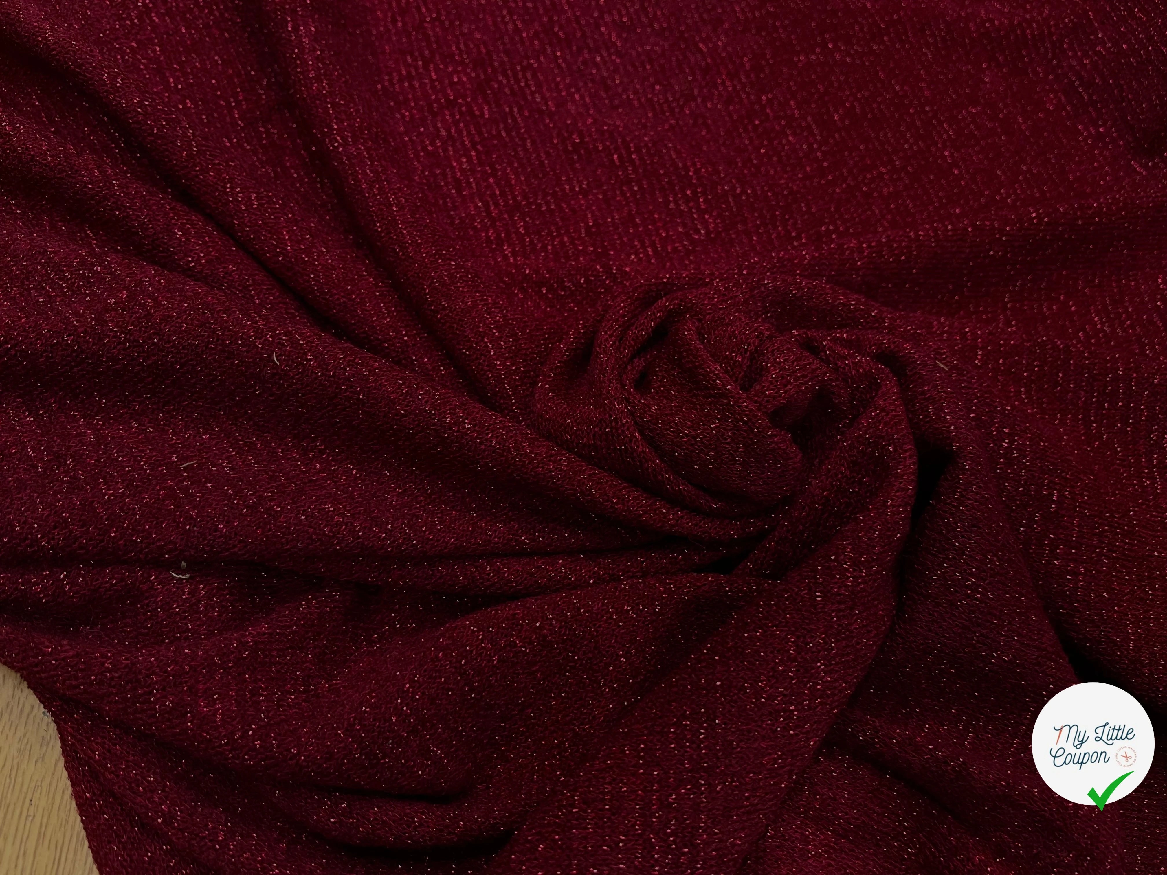 MAILLE FÊTE LÉGÈREMENT BRILLANTE ROUGE BORDEAUX - My Little Coupon