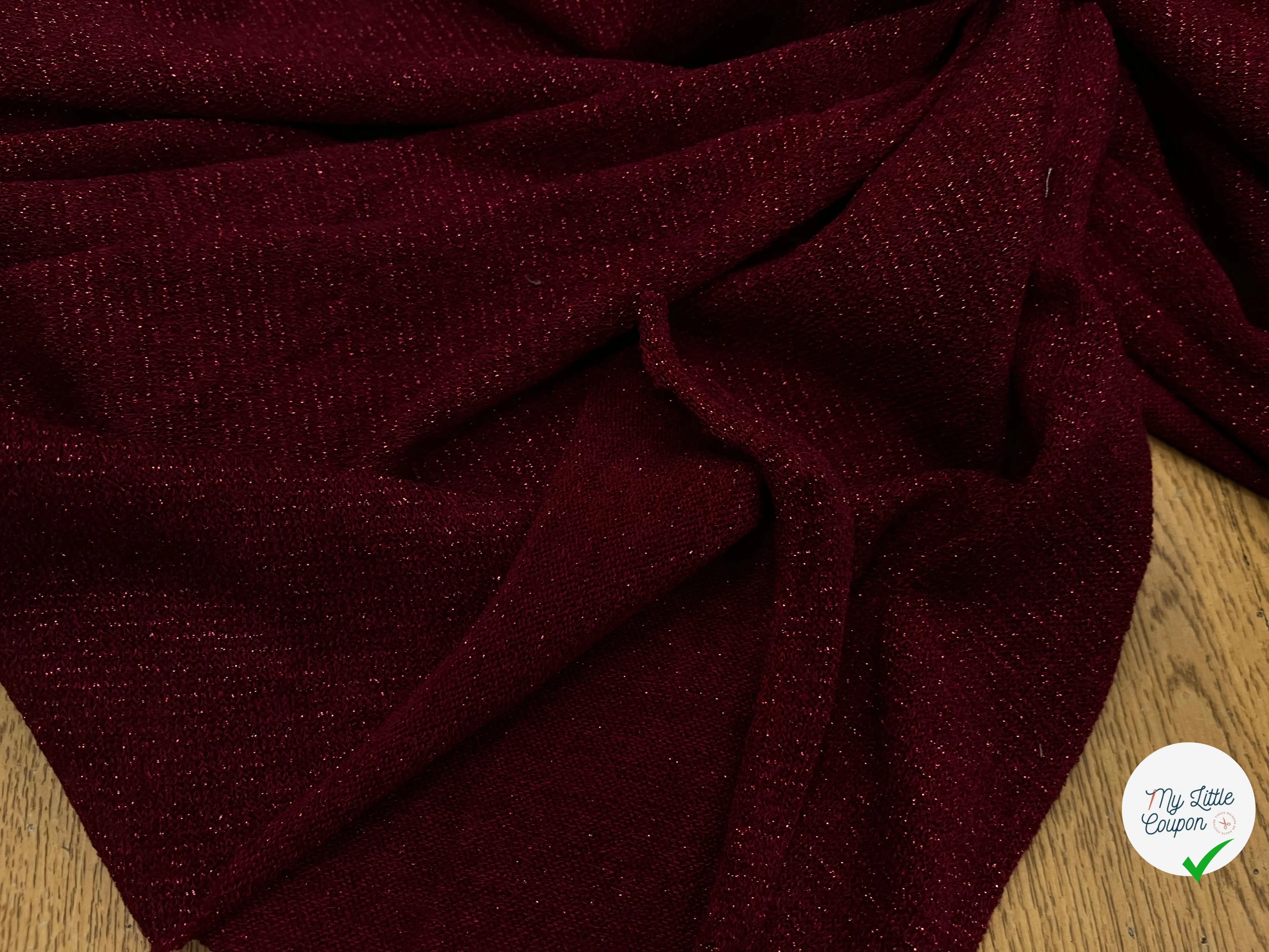 MAILLE FÊTE LÉGÈREMENT BRILLANTE ROUGE BORDEAUX - My Little Coupon