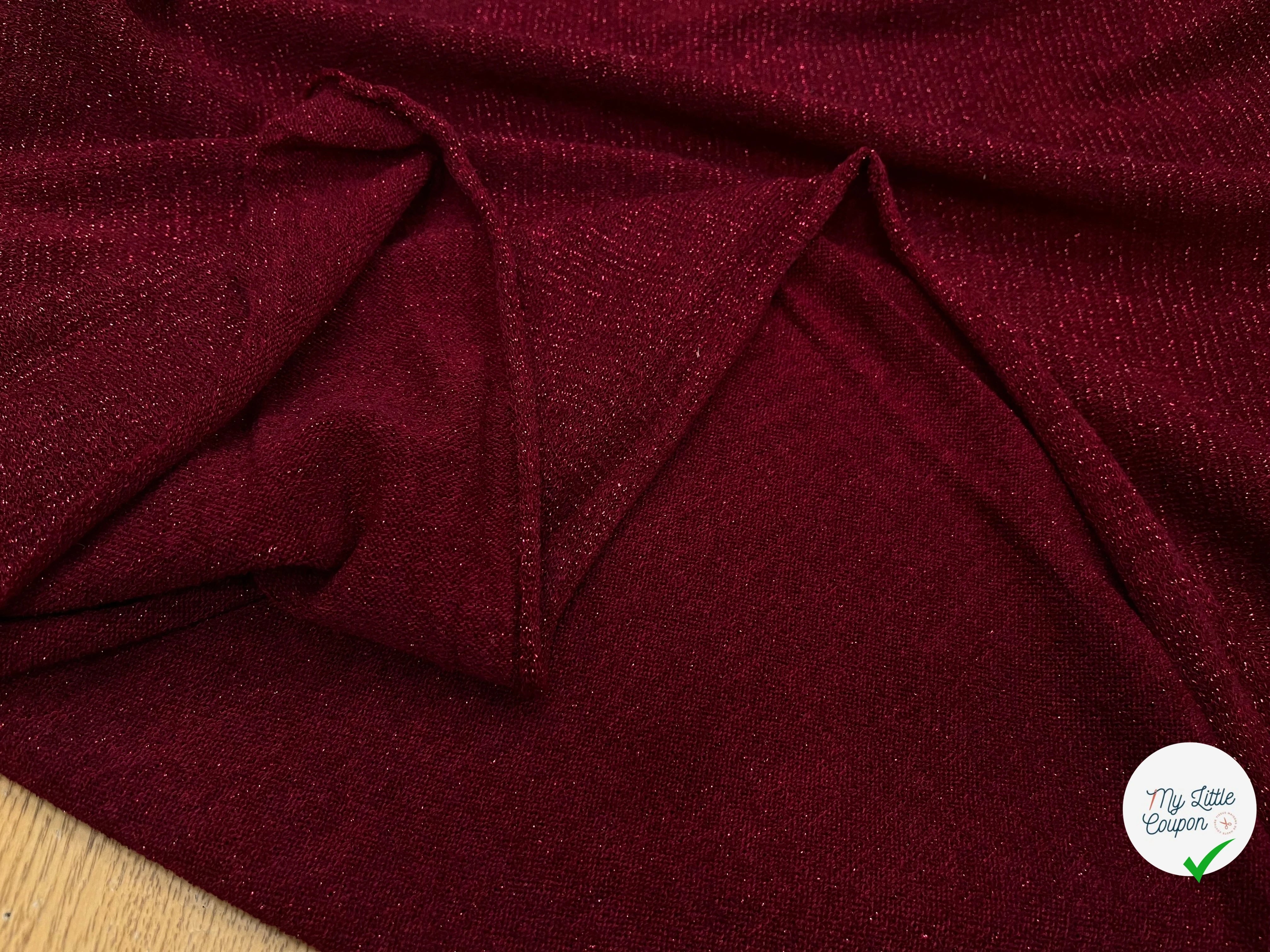 MAILLE FÊTE LÉGÈREMENT BRILLANTE ROUGE BORDEAUX - My Little Coupon