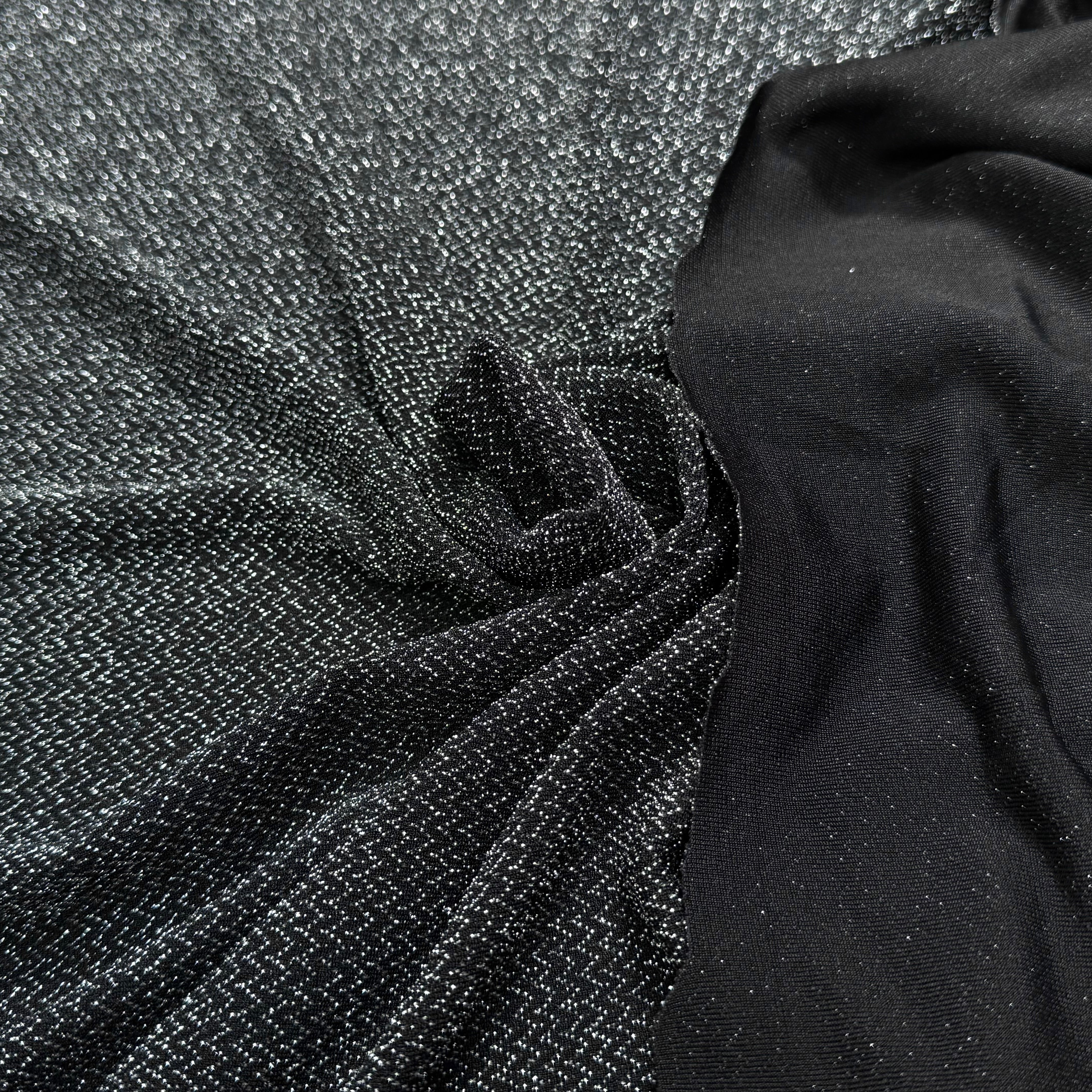 MAILLE FÊTE ULTRA STRETCH BRILLANT BLACK SILVER - My Little Coupon