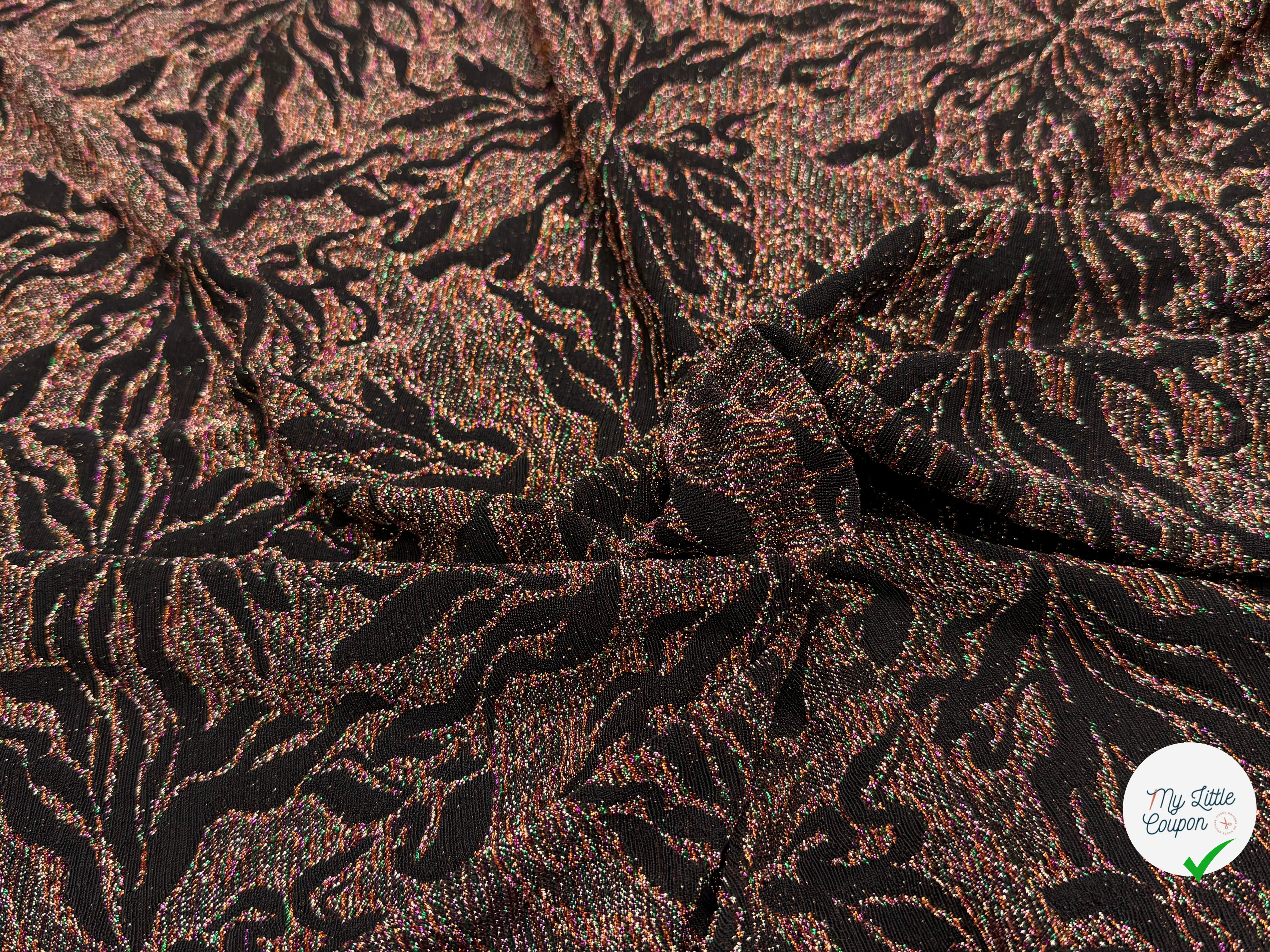 MAILLE FÊTE ULTRA STRETCH BRILLANT FLORAL POLY MULTICOLOR ORANGE - My Little Coupon
