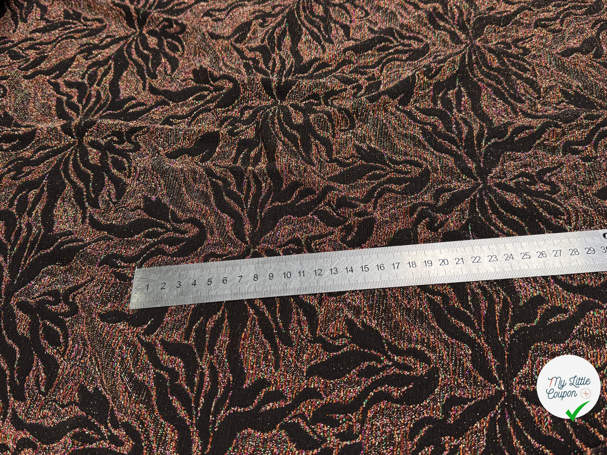 MAILLE FÊTE ULTRA STRETCH BRILLANT FLORAL POLY MULTICOLOR ORANGE - My Little Coupon