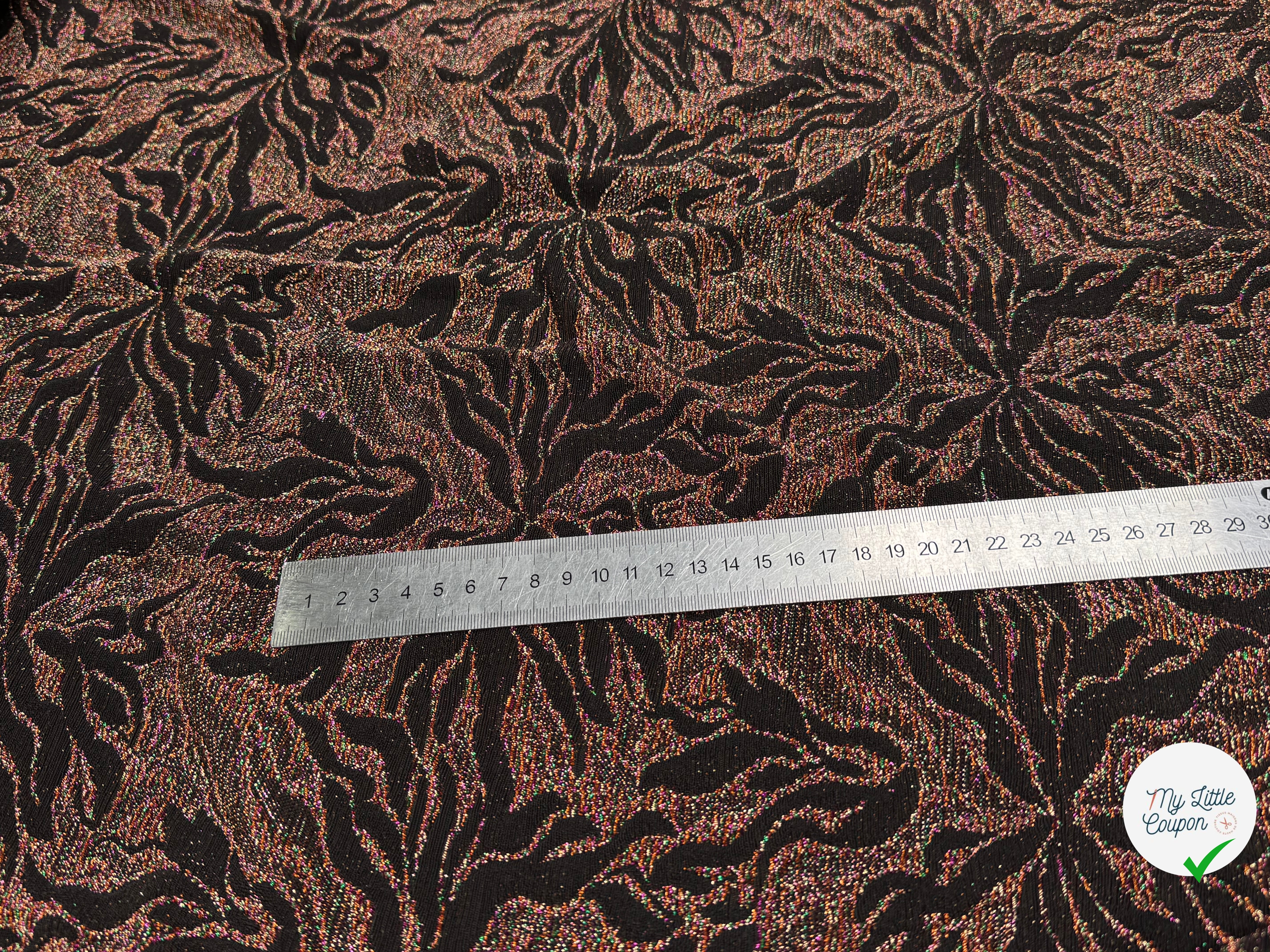 MAILLE FÊTE ULTRA STRETCH BRILLANT FLORAL POLY MULTICOLOR ORANGE - My Little Coupon