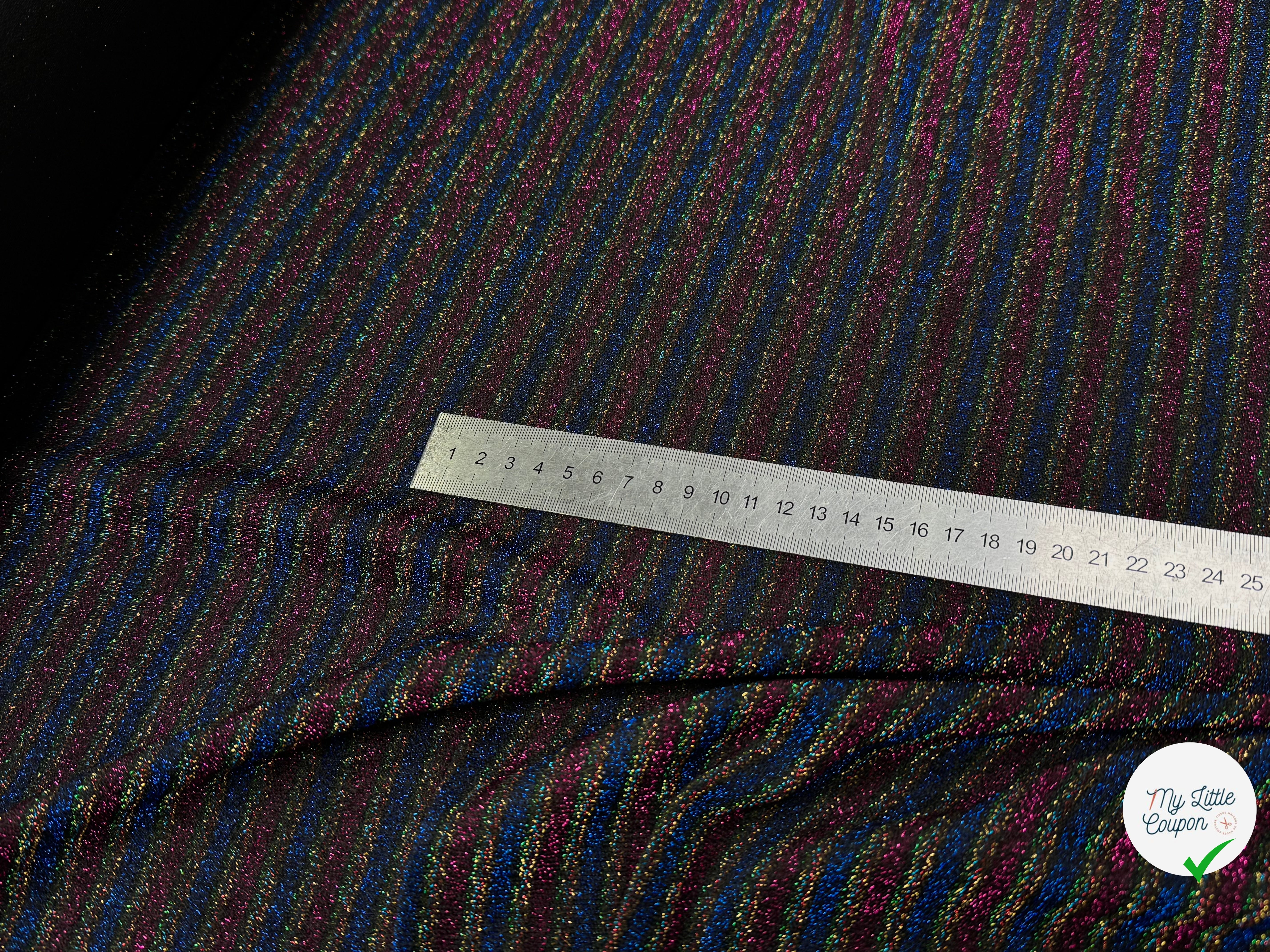 MAILLE FÊTE ULTRA STRETCH BRILLANT MULTICOLORES ROYAL FUSHIA - My Little Coupon