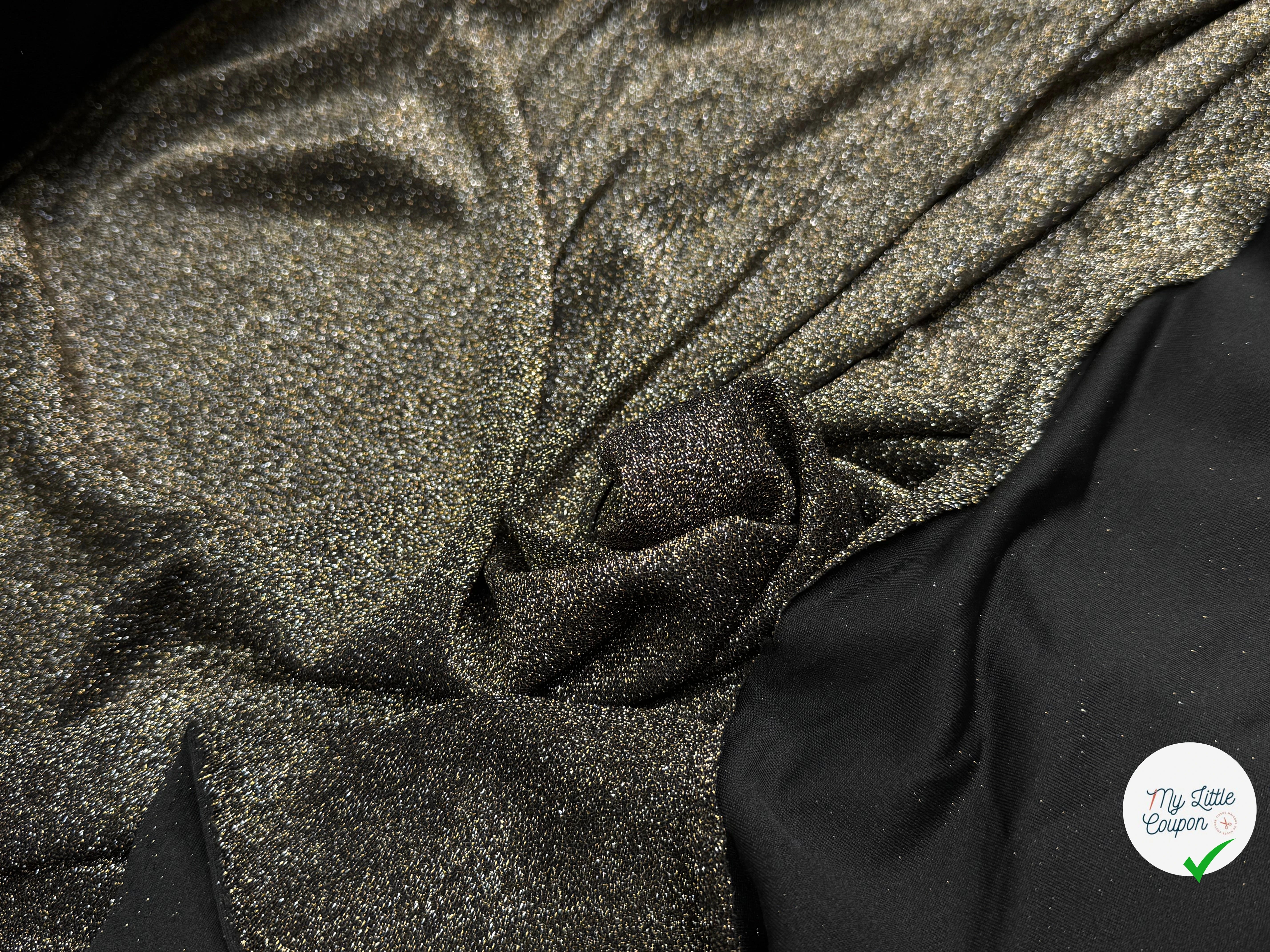 MAILLE FÊTE ULTRA STRETCH BRILLANT OR ARGENTÉ POLY FRENCH TERRY 2 TONE - My Little Coupon