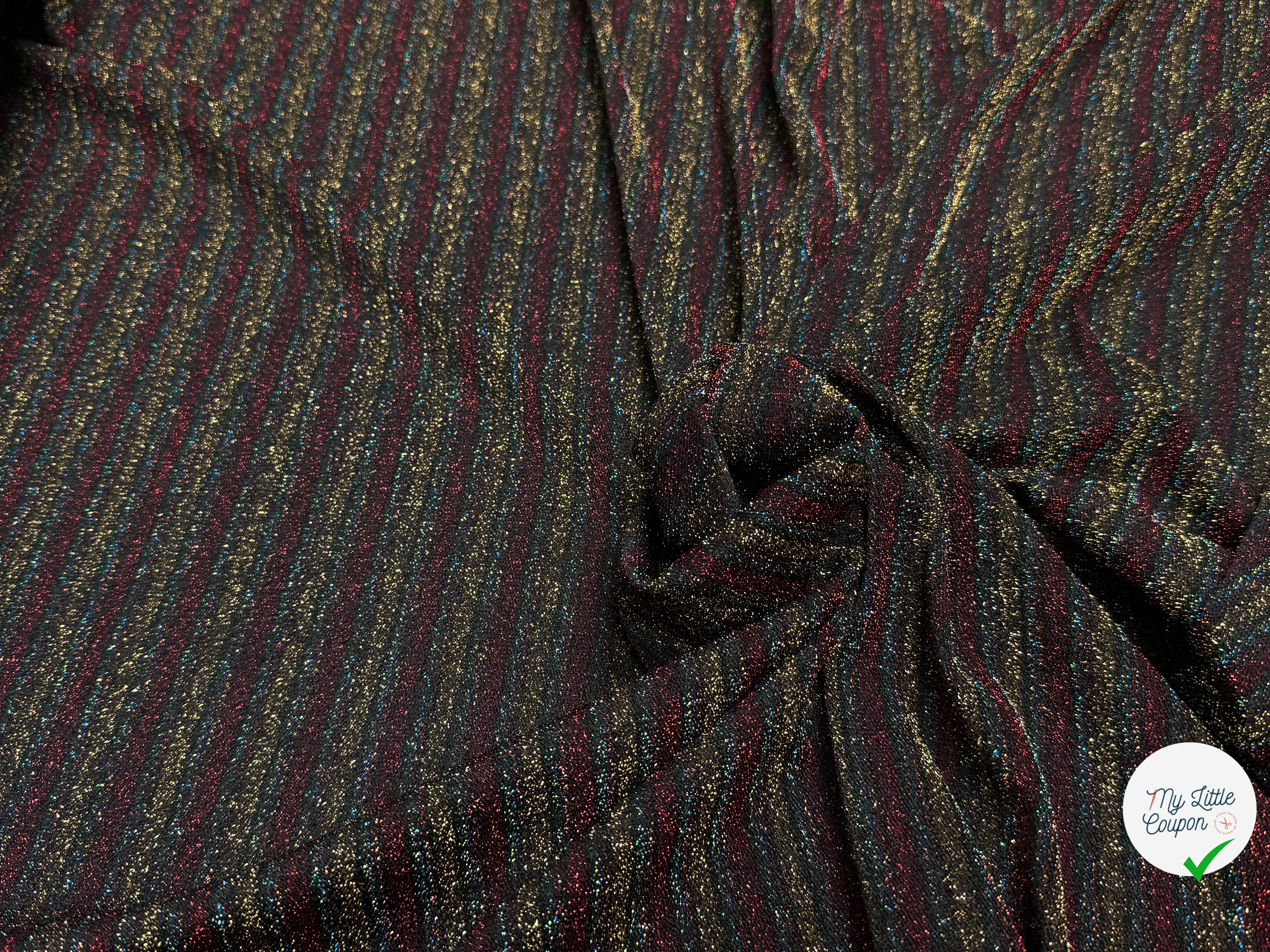 MAILLE FÊTE ULTRA STRETCH BRILLANT BLACK/RED - My Little Coupon