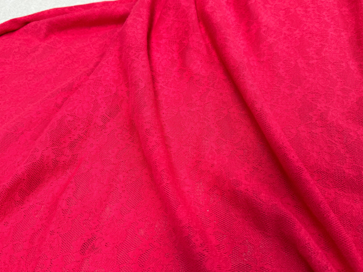 MAILLE JACQUARD DENTELLE MARGUERITE ROUGE/ROSE - My Little Coupon