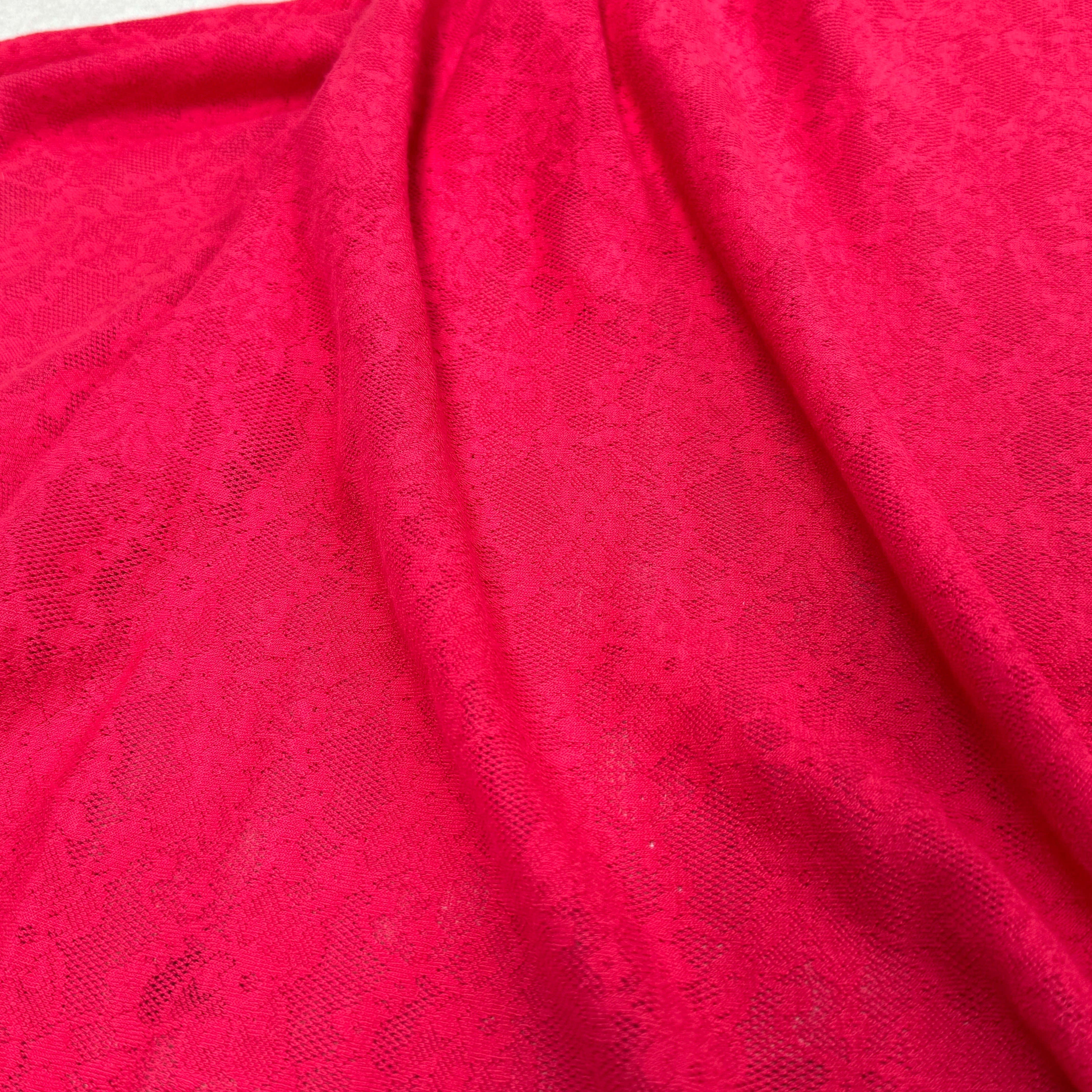 MAILLE JACQUARD DENTELLE MARGUERITE ROUGE/ROSE - My Little Coupon