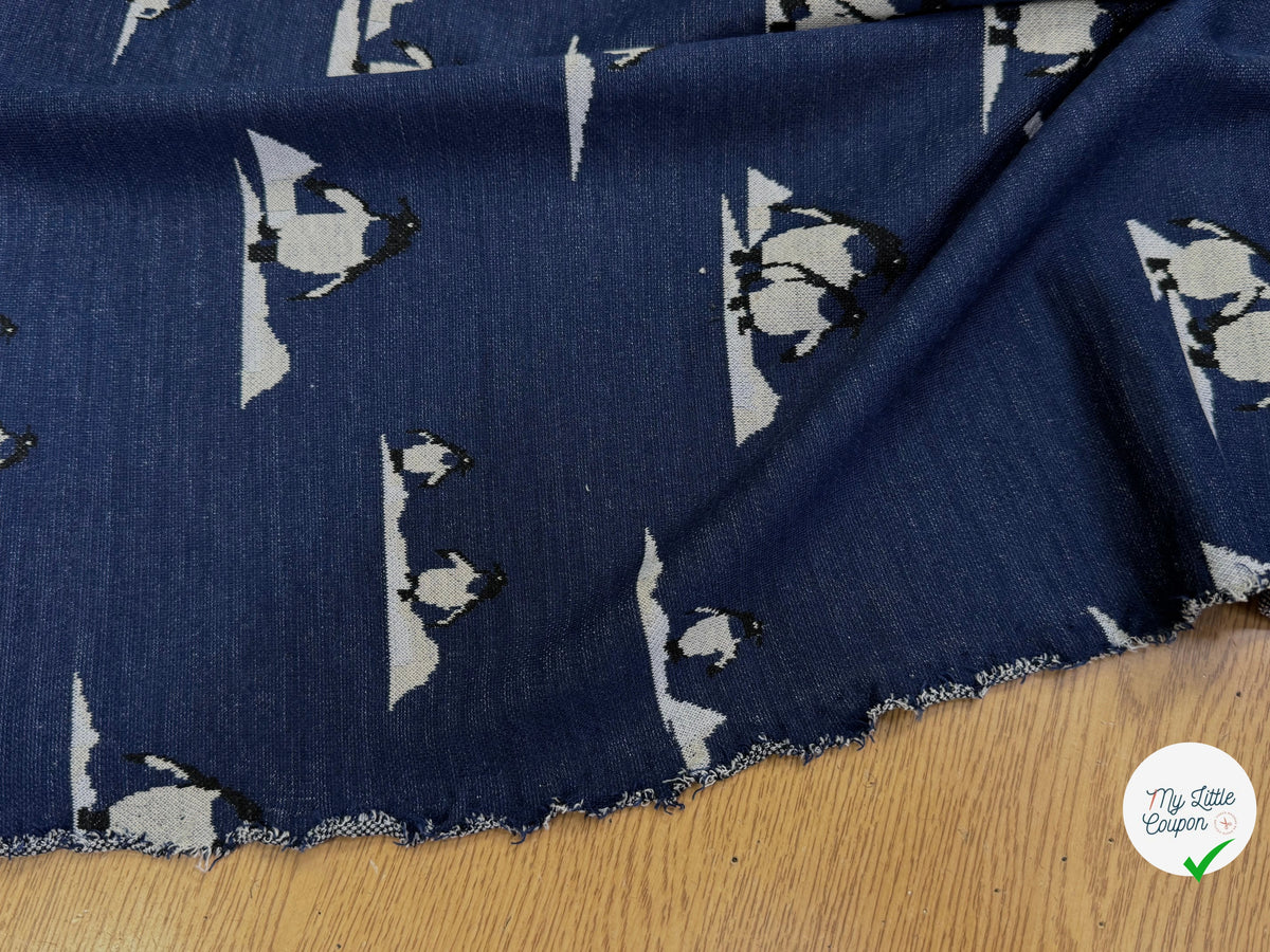 MAILLE JACQUARD ESPRIT MILANO PINGOUINS BLEU MARINE DIVA PINGOUIN MARINE - My Little Coupon