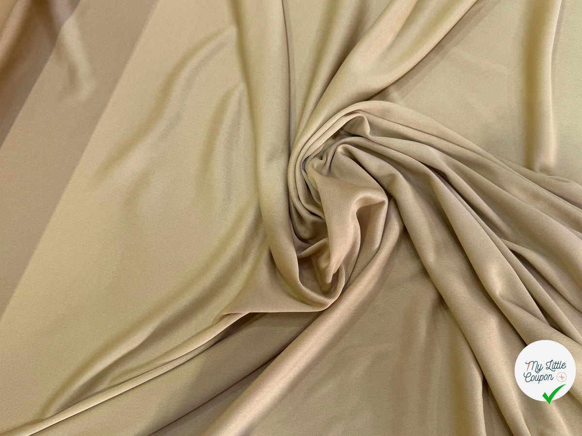 MAILLE LÉGÈRE BEIGE TAUPE 100% POLYAMIDE TOUCHER AGRÉABLE - My Little Coupon