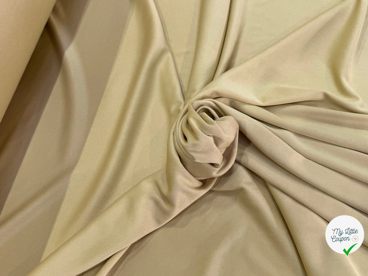 MAILLE LÉGÈRE BEIGE TAUPE 100% POLYAMIDE TOUCHER AGRÉABLE - My Little Coupon
