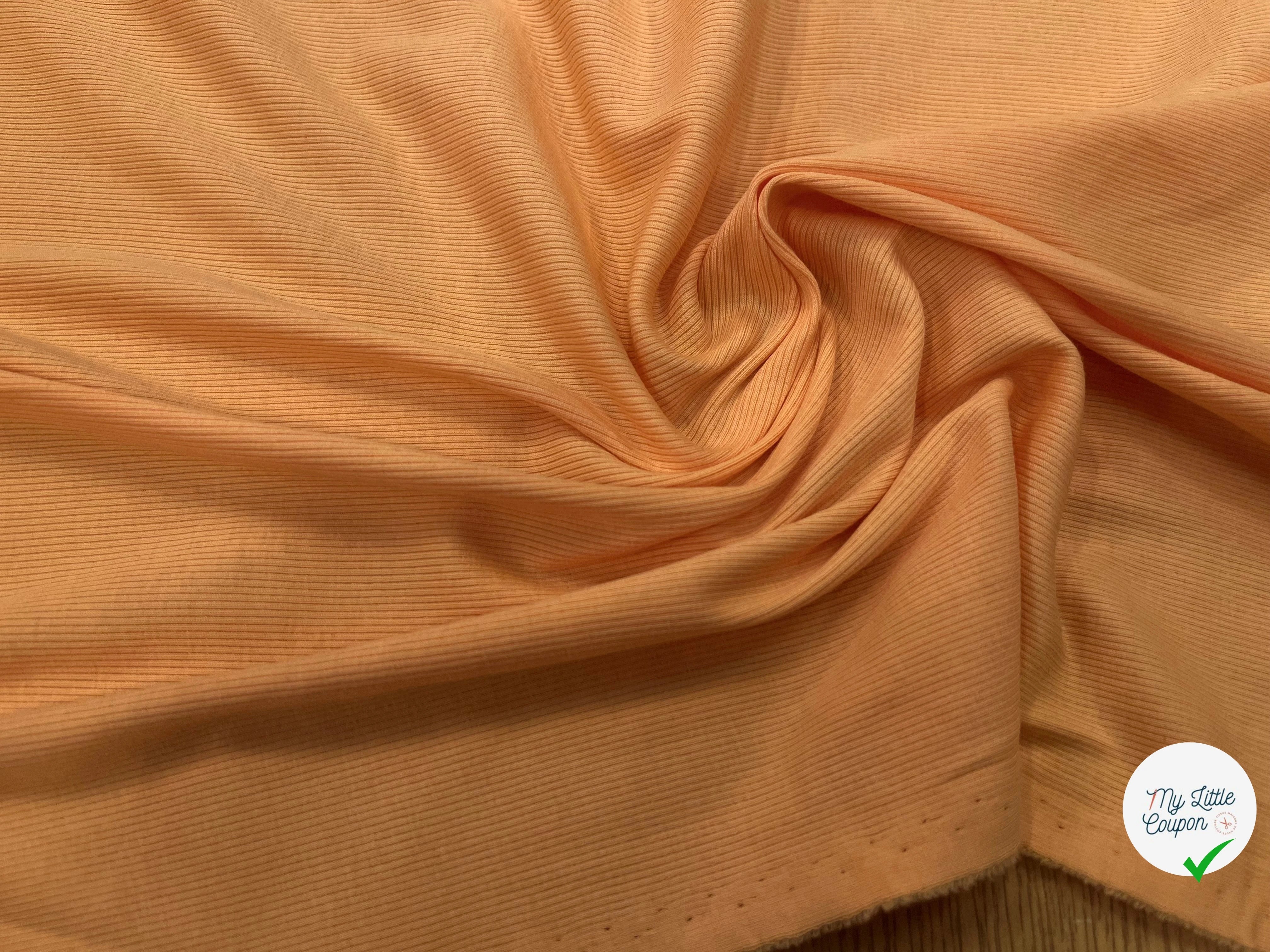 MAILLE LEGÈREMENT COTELLÉ LÉGER 105CM DOWN ORANGE STRETCH - My Little Coupon