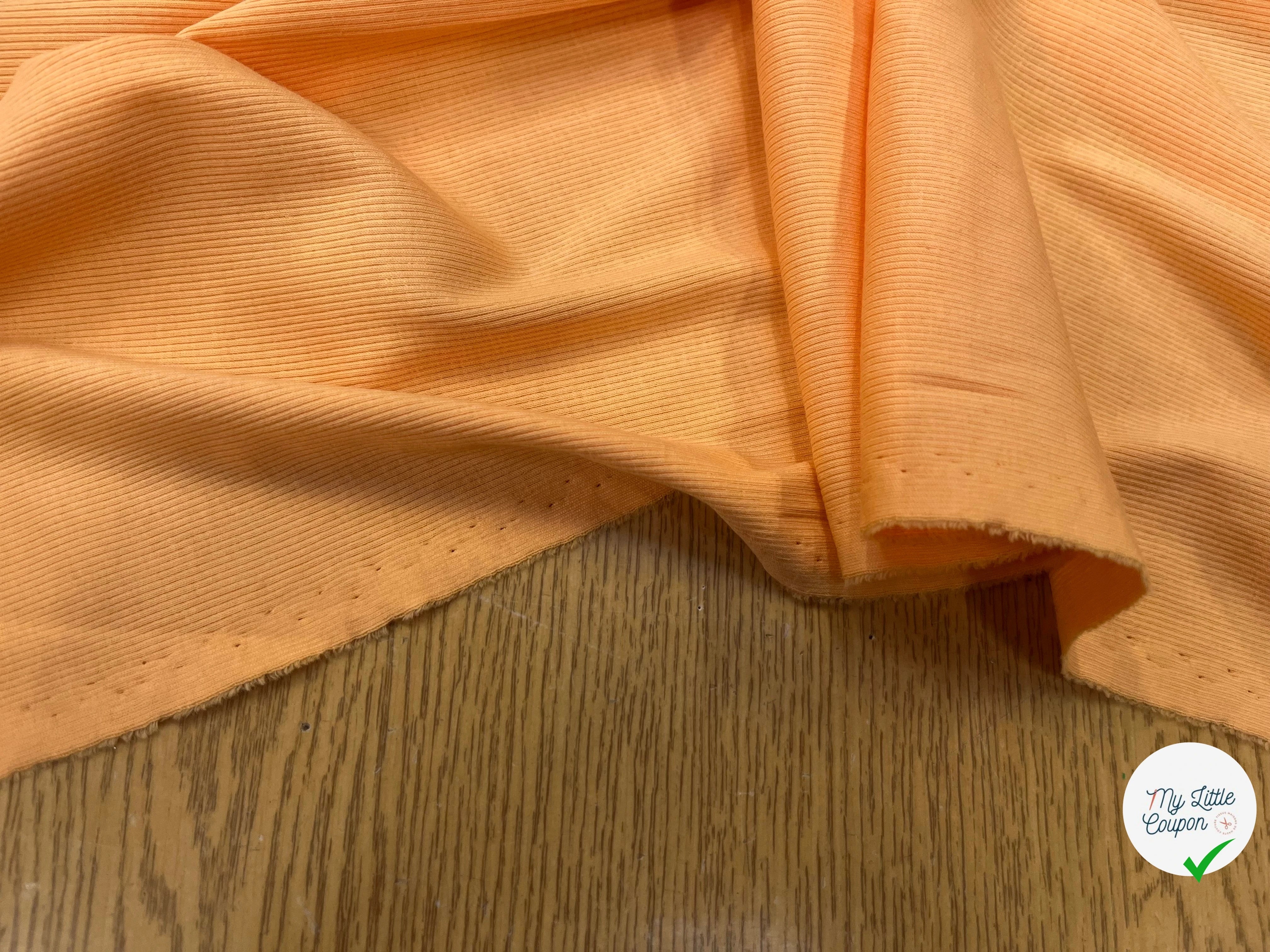 MAILLE LEGÈREMENT COTELLÉ LÉGER 105CM DOWN ORANGE STRETCH - My Little Coupon