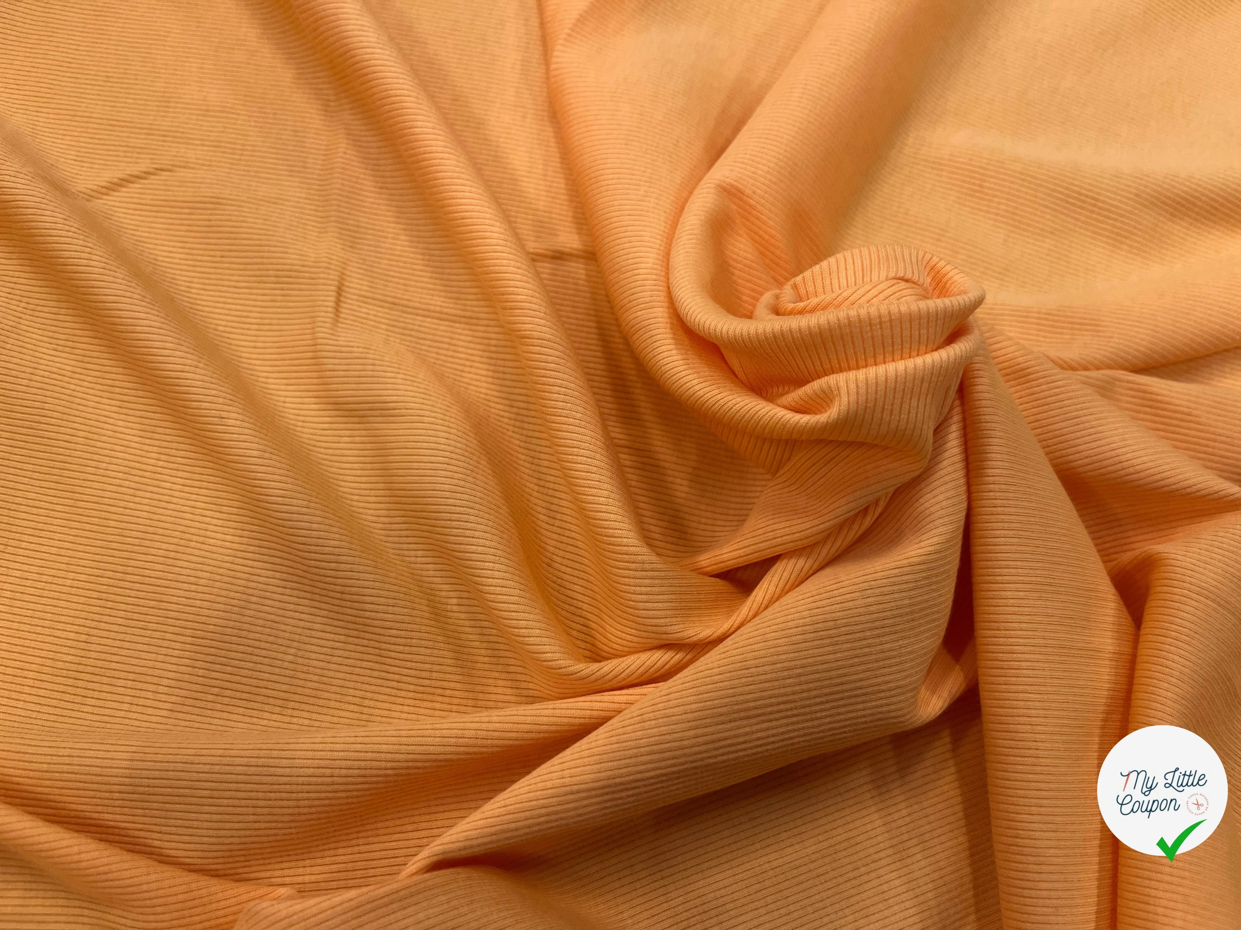 MAILLE LEGÈREMENT COTELLÉ LÉGER 105CM DOWN ORANGE STRETCH - My Little Coupon