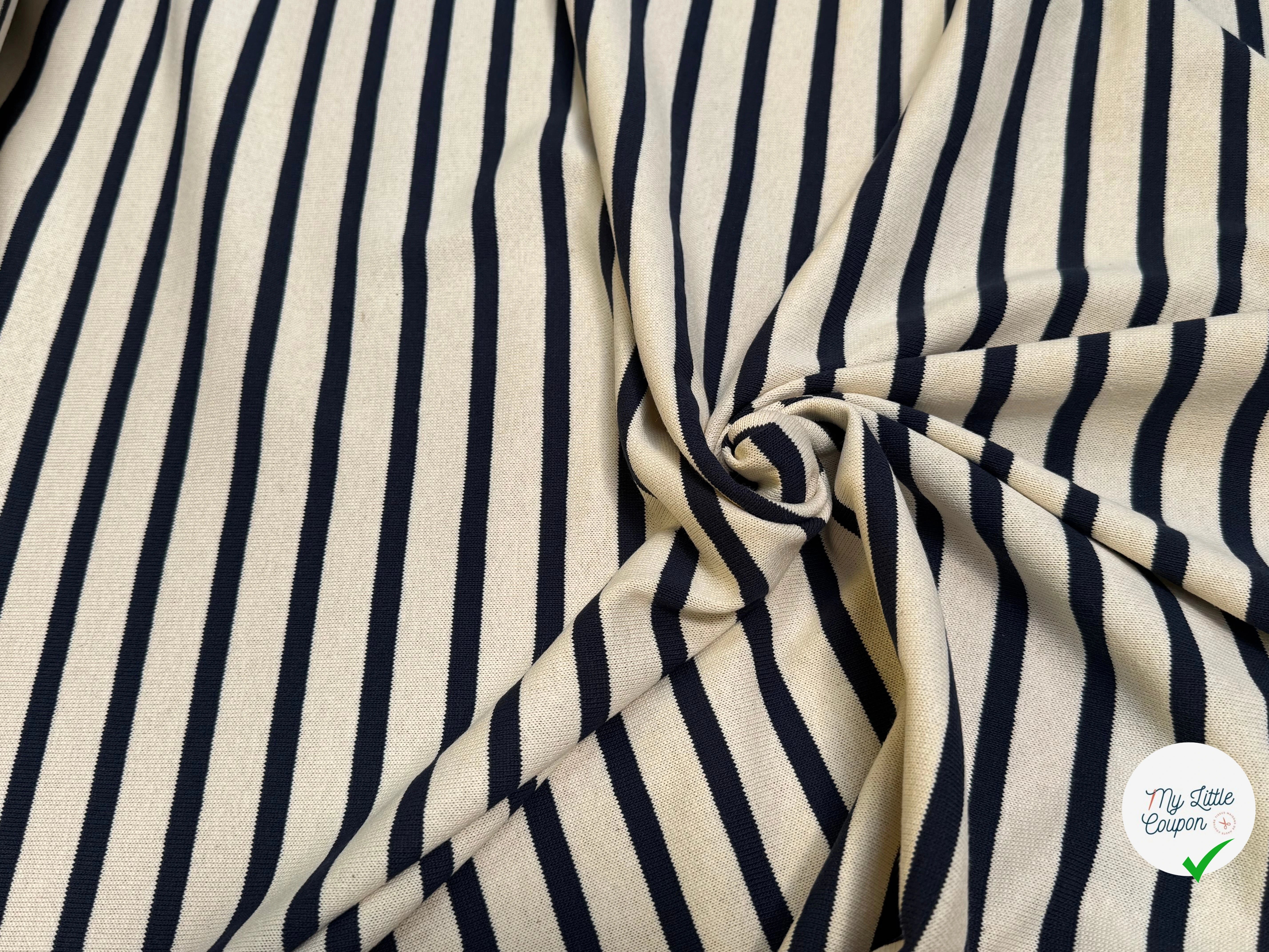 MAILLE LOURDE 100% COTON ÉCRU/MARINE - My Little Coupon