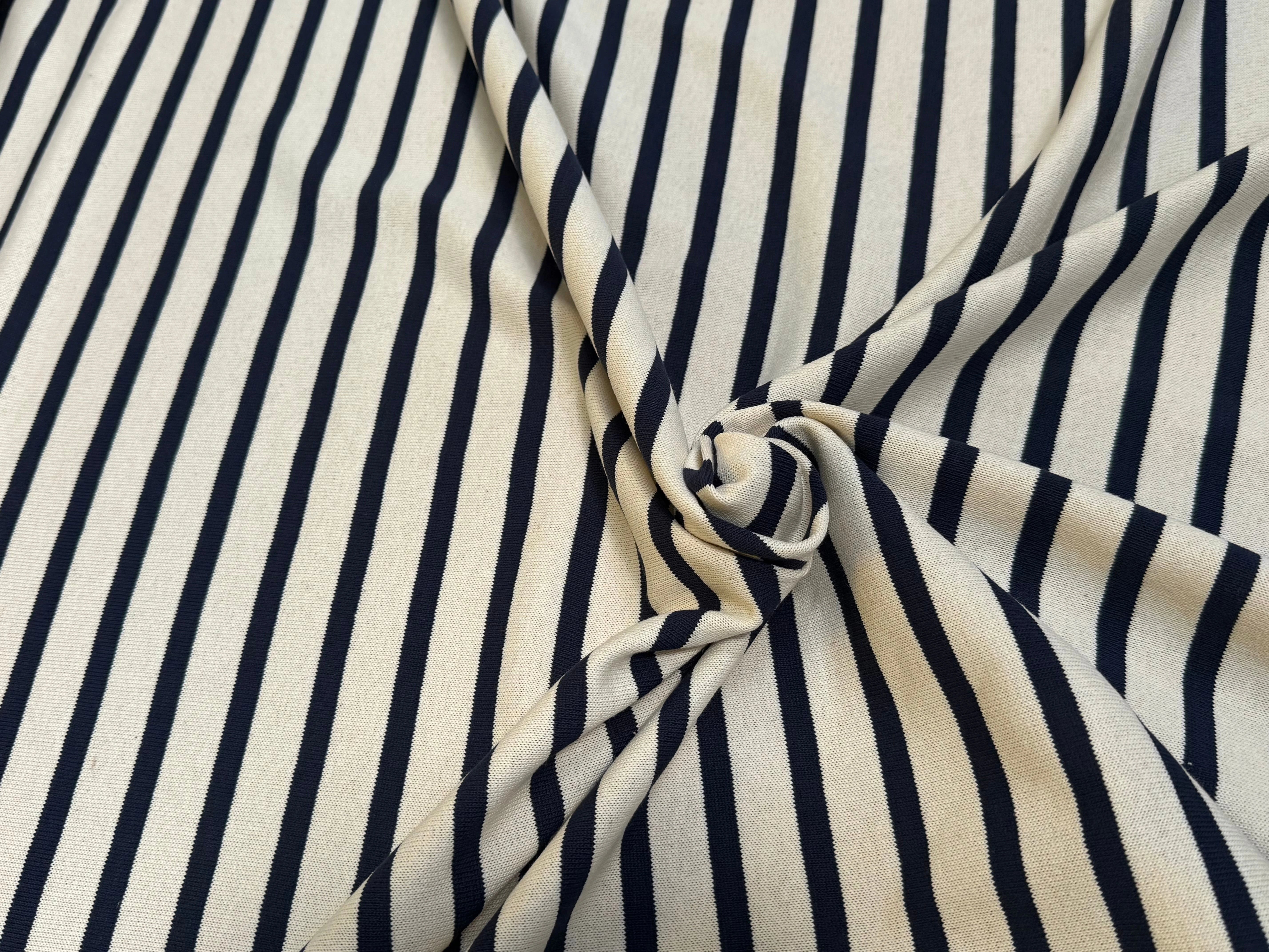 MAILLE LOURDE 100% COTON ÉCRU/MARINE - My Little Coupon