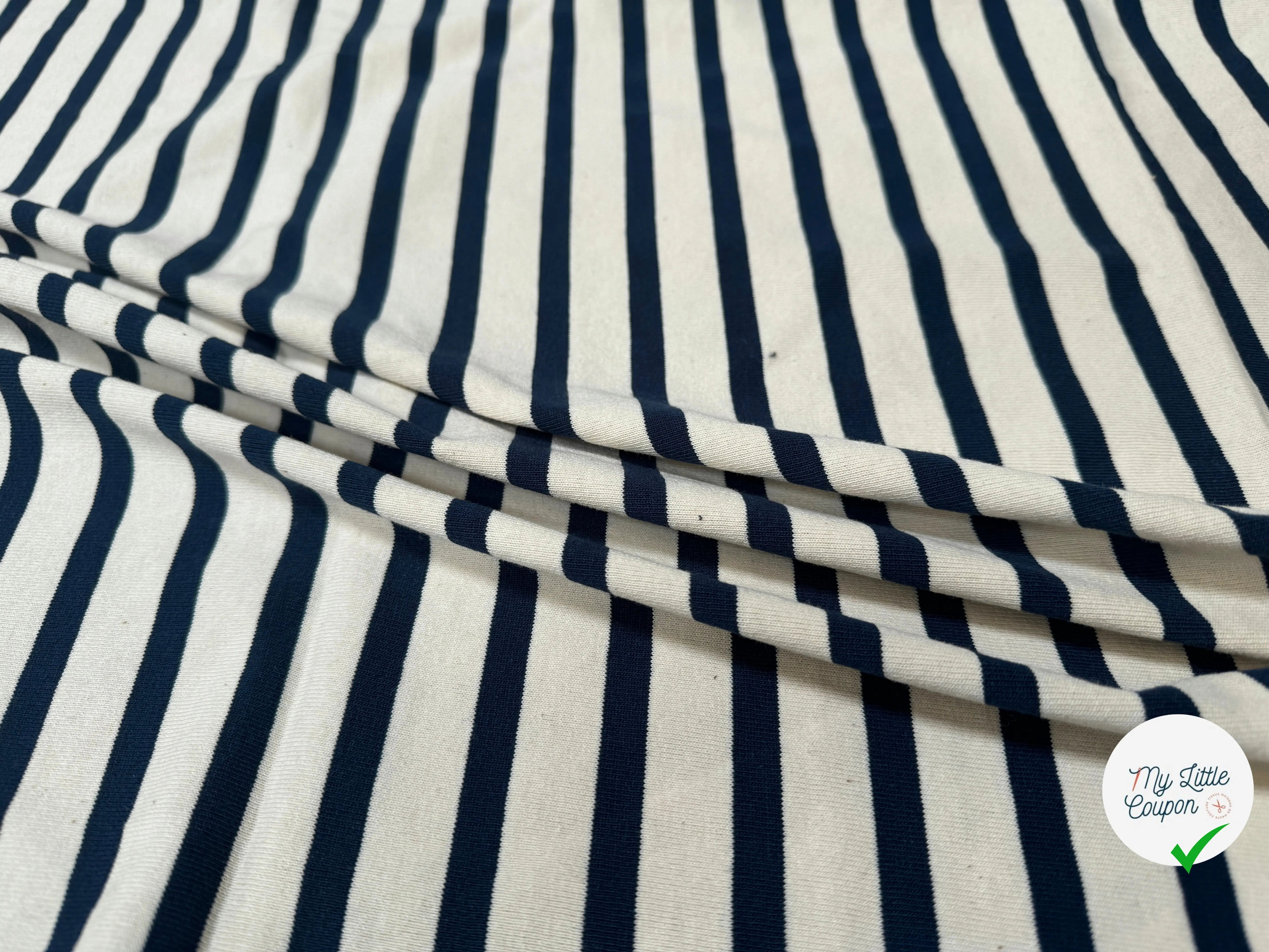 MAILLE LOURDE BLEU SUR ÉCRU FABRICATION FRANÇAISE - My Little Coupon